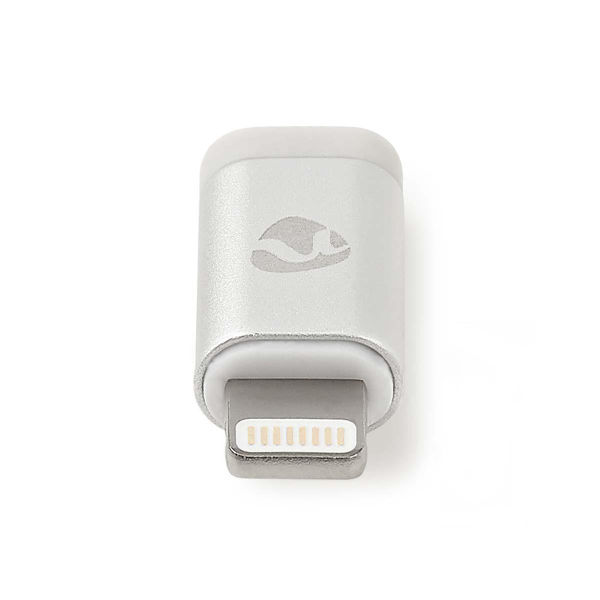 Lightning Adapter | Apple Lightning, 8-pin | USB Micro-B Female | Gold Plated | Round | Aluminum