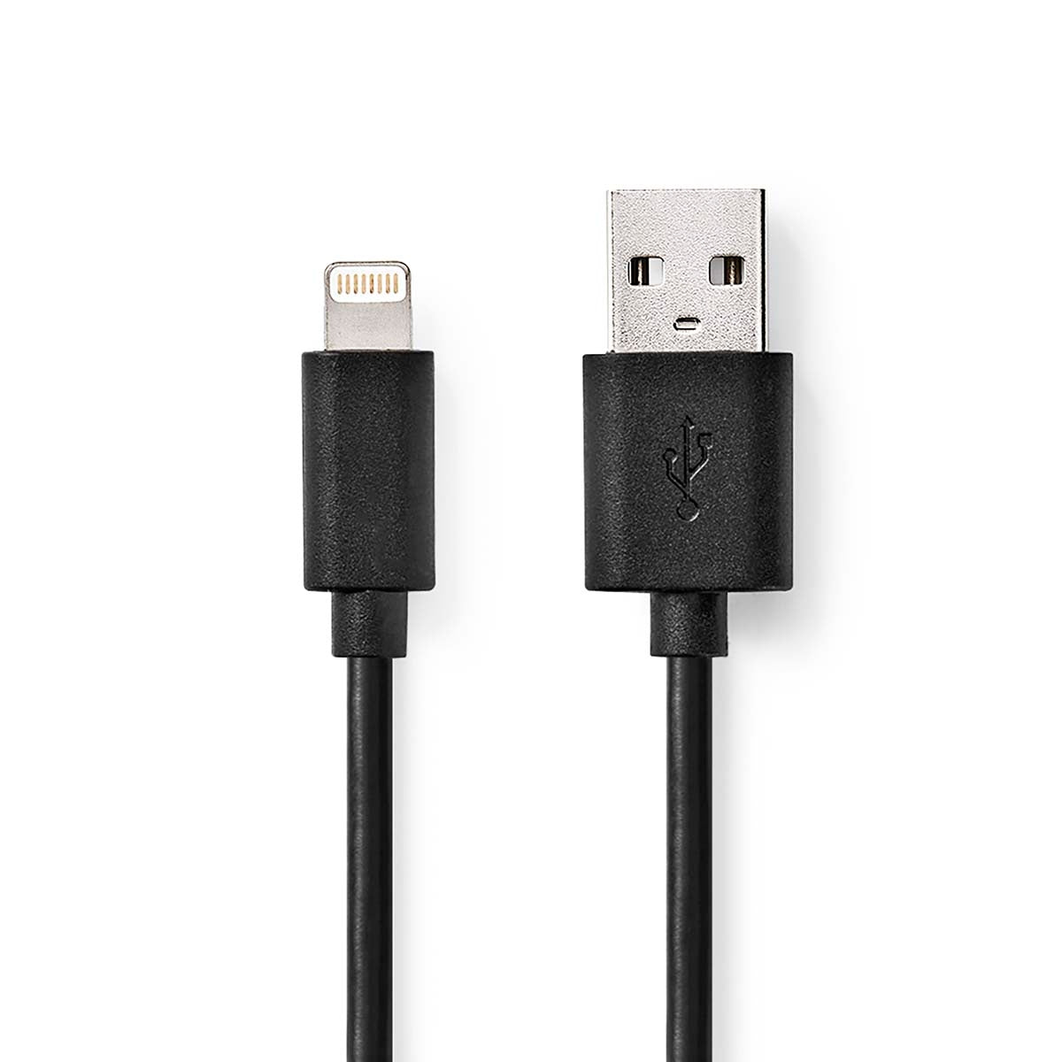 Lightning Cable | USB 2.0 | Apple Lightning 8-Pin | USB-A Male | 480 Mbps | Nickel Plated | 1.00 m | Round | PVC | Black | Label