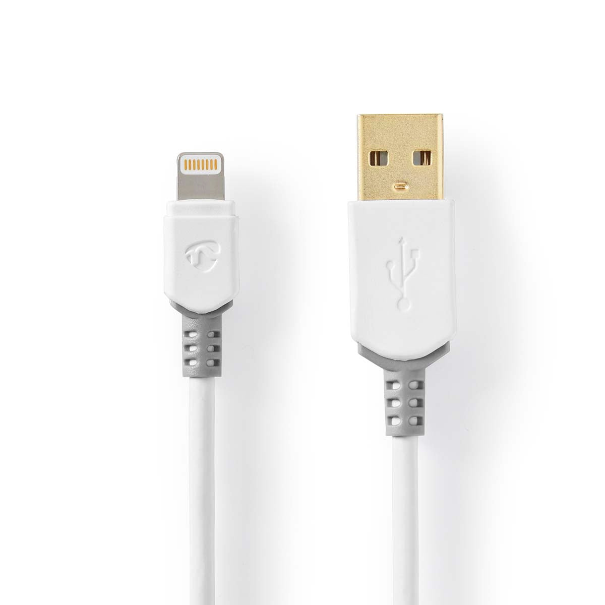 Lightning Cable | USB 2.0 | Apple Lightning, 8-pin | USB-A Male | 480 Mbps | Gold Plated | 1.00 m | Round | PVC | Grey/White | Cardboard box with window