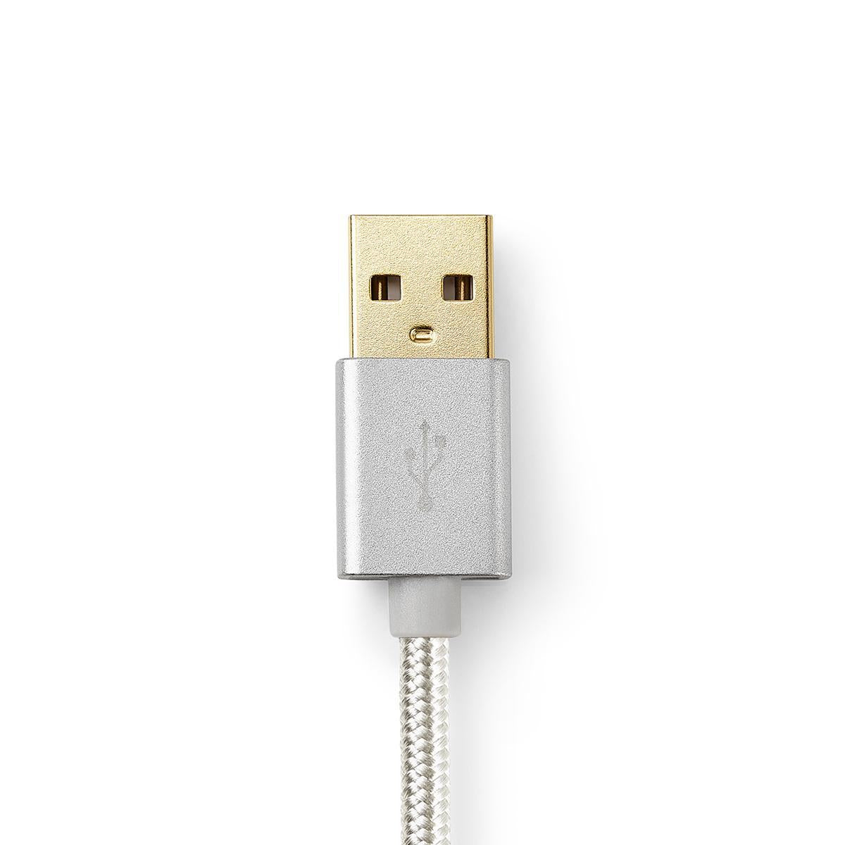 Lightning Cable | USB 2.0 | Apple Lightning, 8-pin | USB-A Male | 480 Mbps | Gold Plated | 3.00 m | Round | Braided / Nylon | Aluminum | Carton with covered window