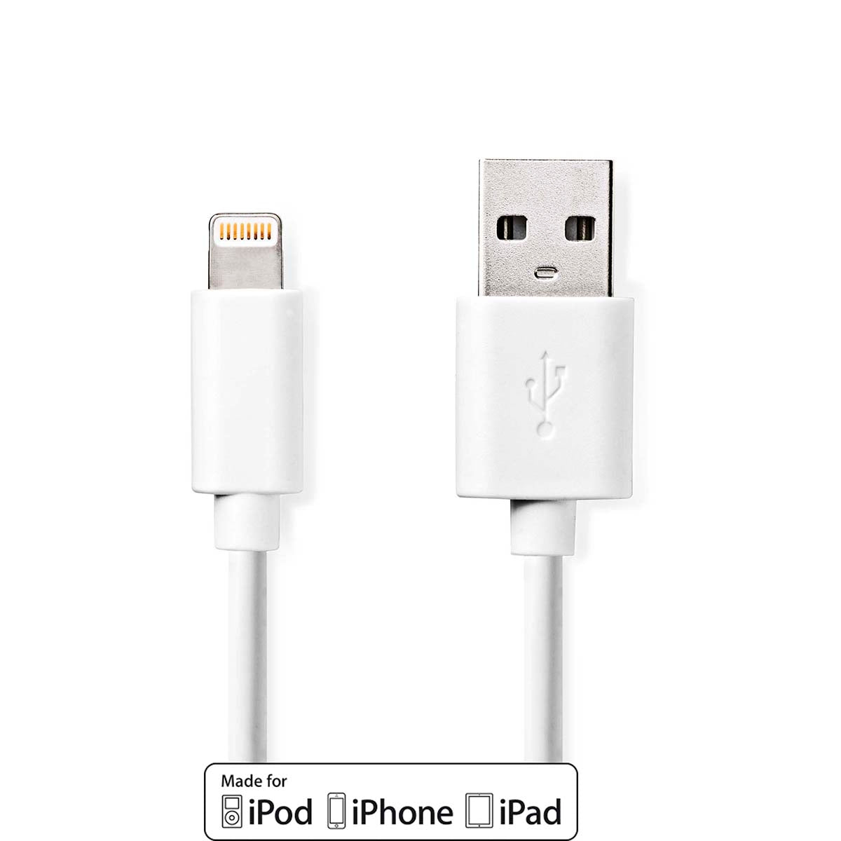 Lightning Cable | USB 2.0 | Apple Lightning, 8-pin | USB-A Male | 480 Mbps | Nickel Plated | 1.00 m | Round | PVC | White | Box