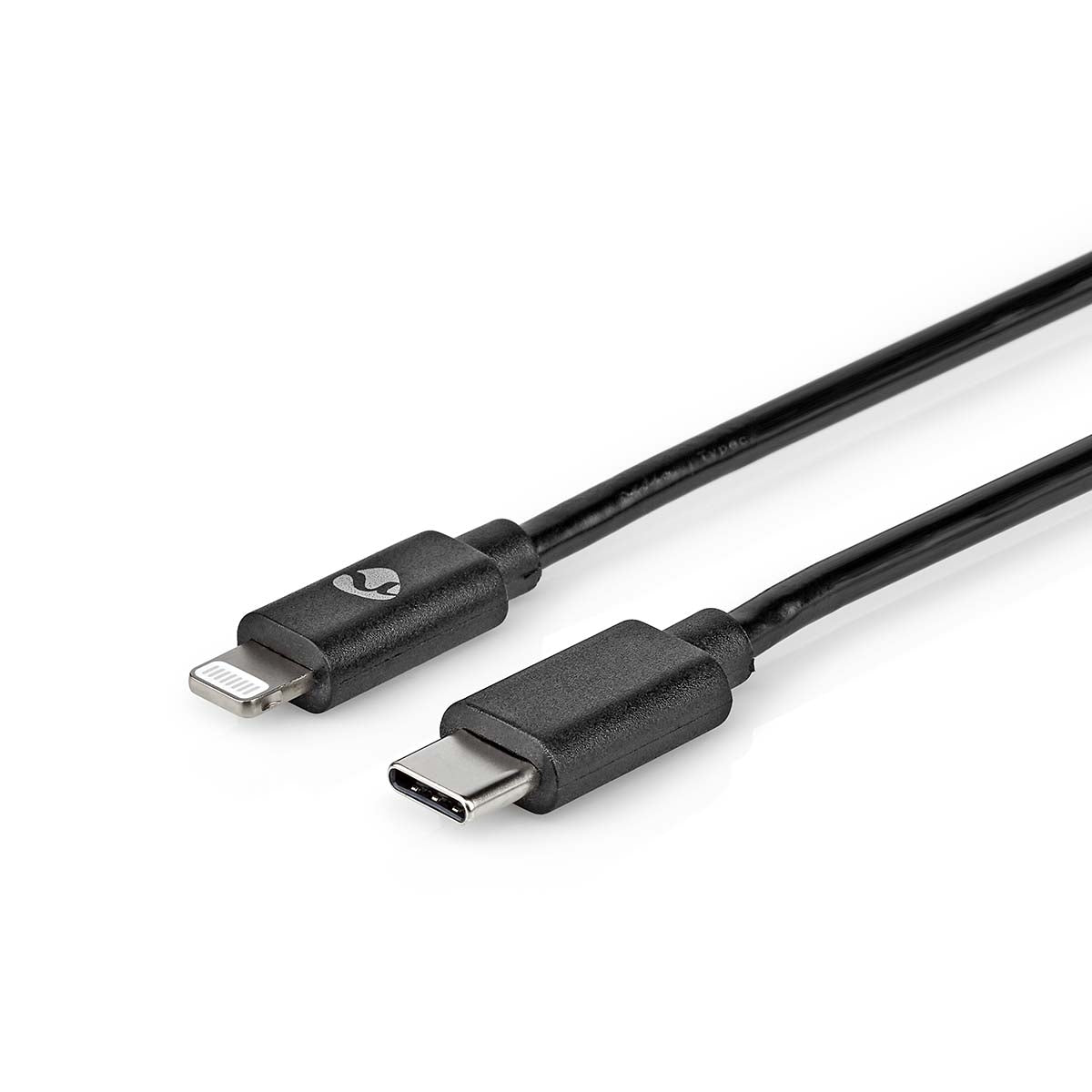 Lightning Cable | USB 2.0 | Apple Lightning, 8-pin | USB-C™ Male | 480 Mbps | Nickel Plated | 1.00 m | Round | PVC | Black | Envelope