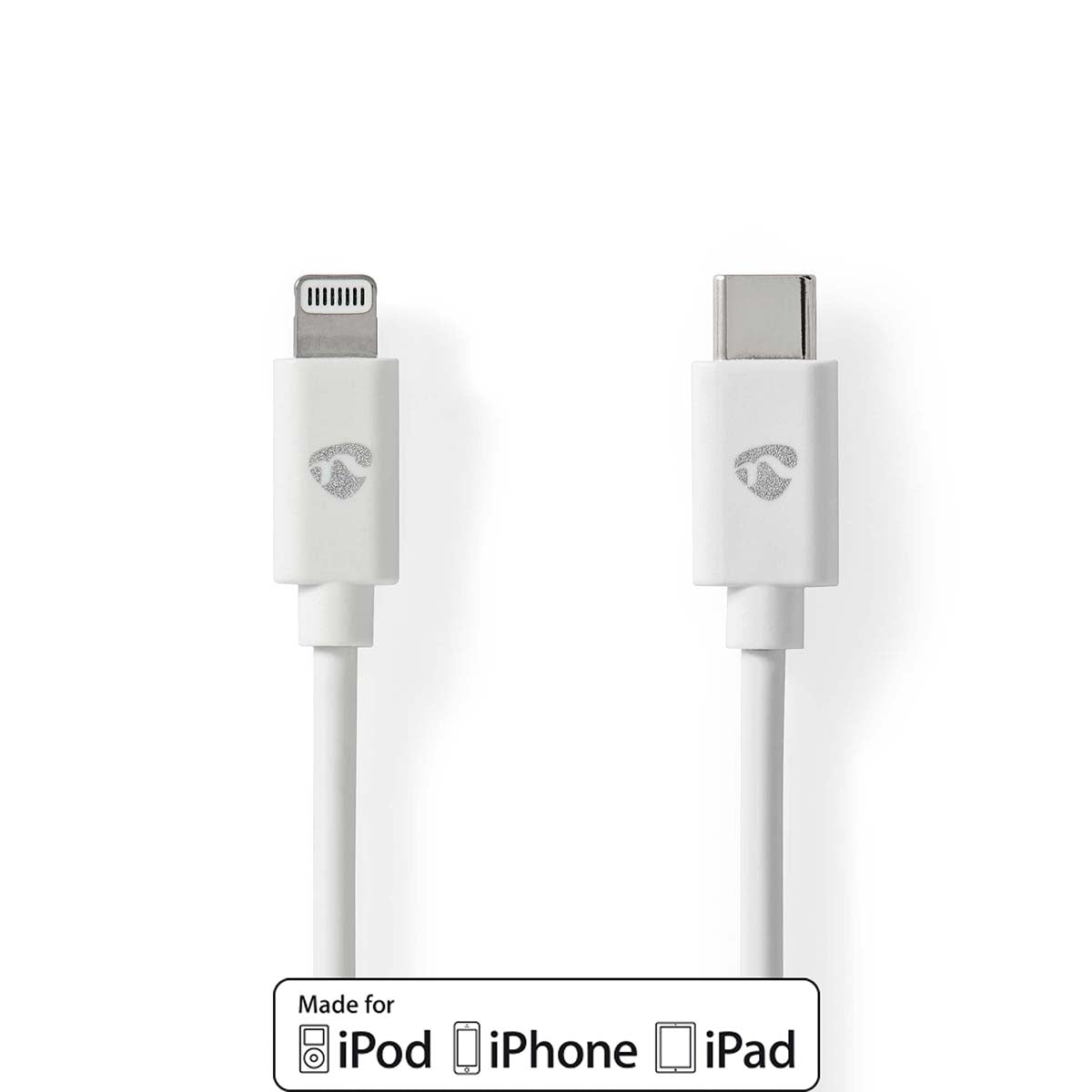Lightning Cable | USB 2.0 | Apple Lightning, 8-pin | USB-C™ Male | 480 Mbps | Nickel Plated | 1.00 m | Round | PVC | White | Label