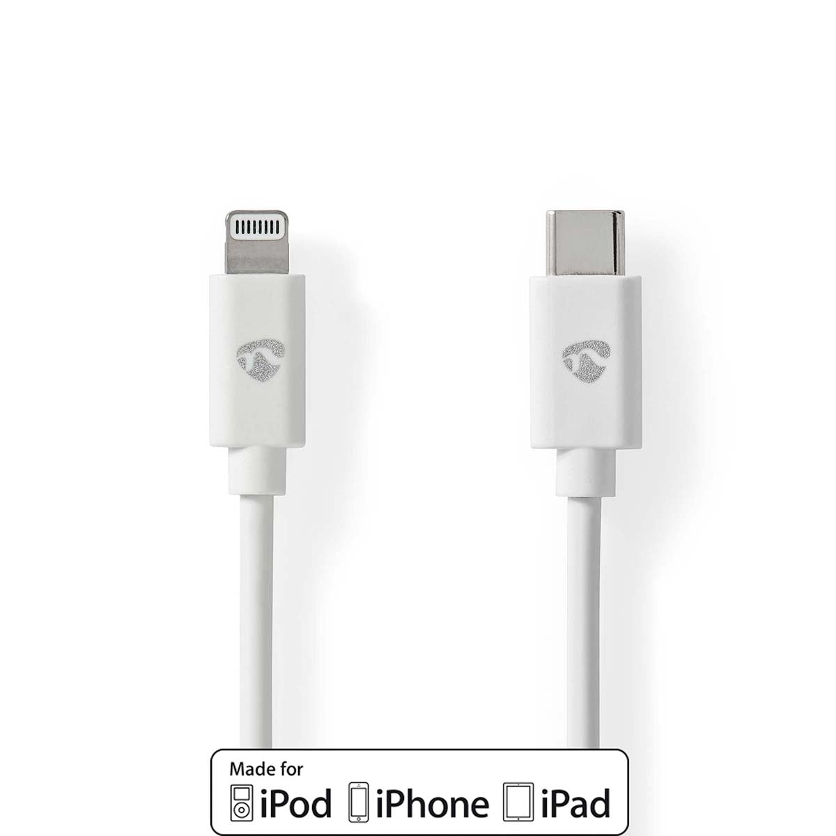 Lightning Cable | USB 2.0 | Apple Lightning, 8-pin | USB-C™ Male | 480 Mbps | Nickel Plated | 2.00 m | Round | PVC | White | Label