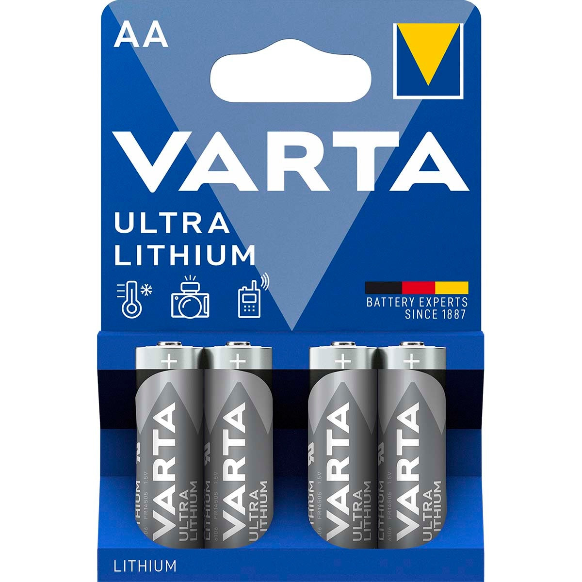 Lithium battery AA | 1.5 V DC | 2900 mAh | 4-Blister card | Grey/Silver