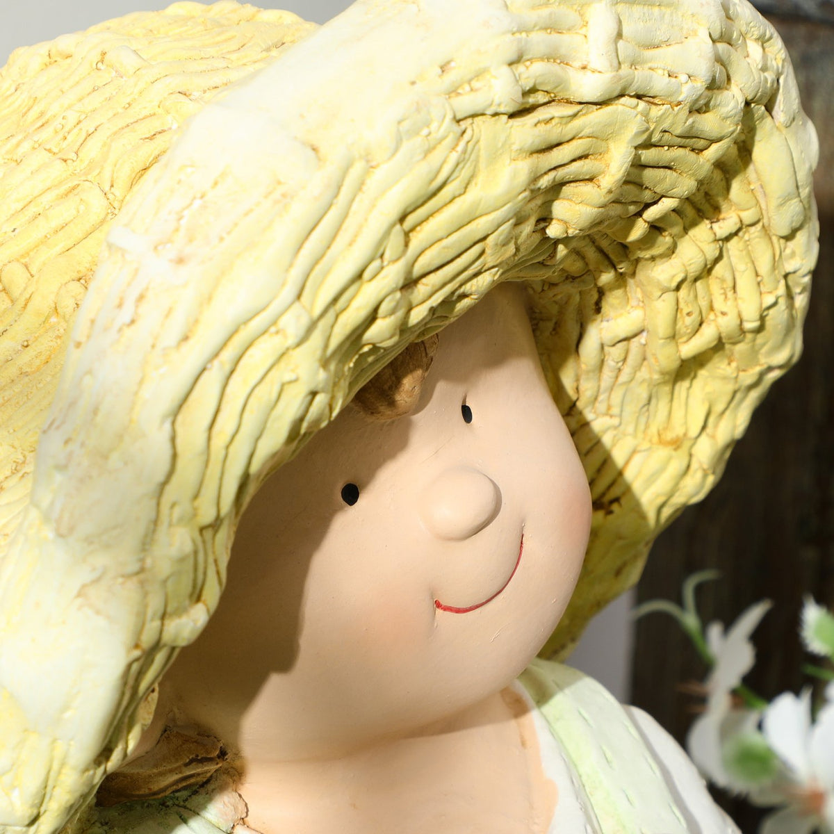 Little Boy With Straw Hat 43Cm Weatherproof Garden Statue Outdoor Ornament Garden Decor Sculpture For Home Decor