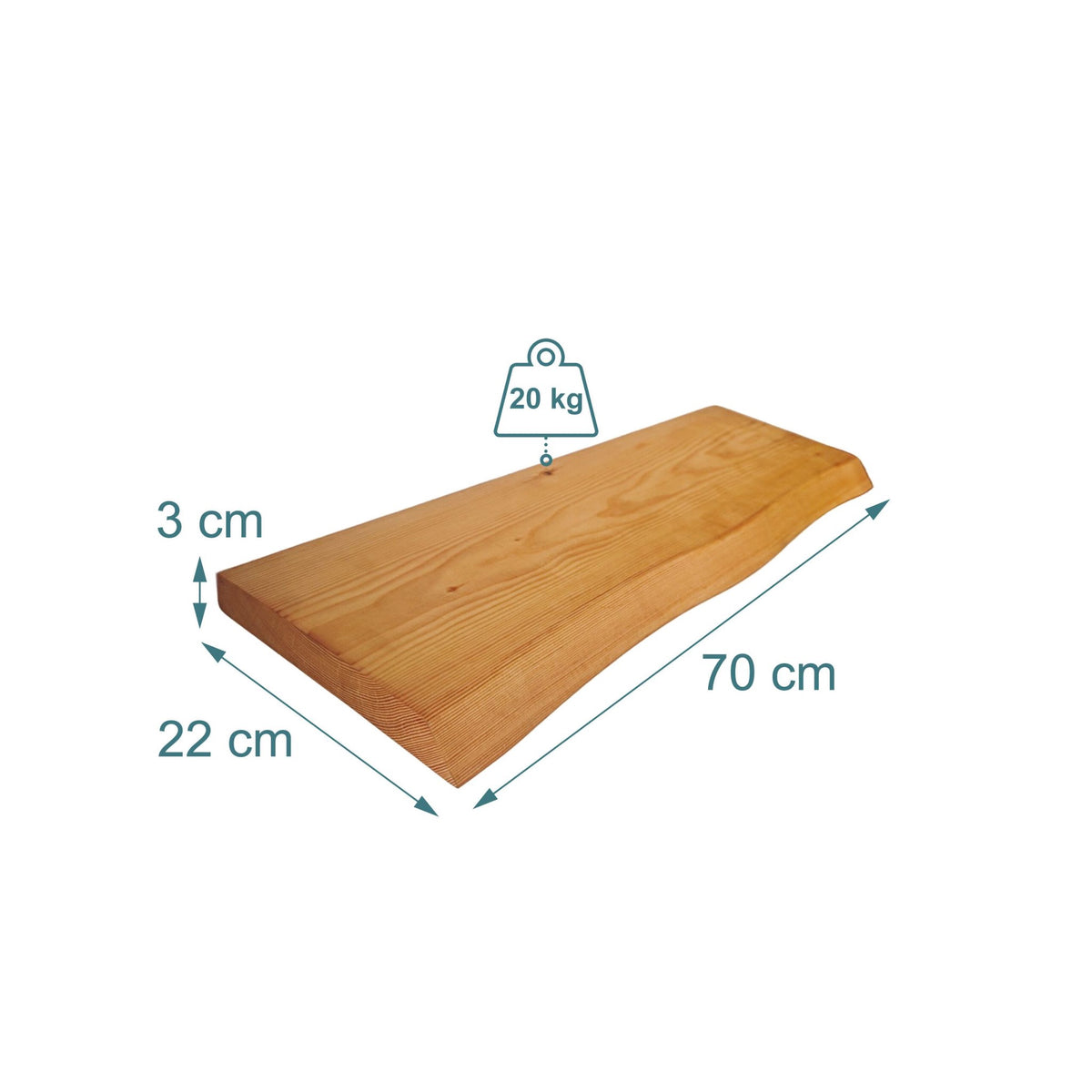 Live Edge Solid Wood Shelf – Rustic Floating Design