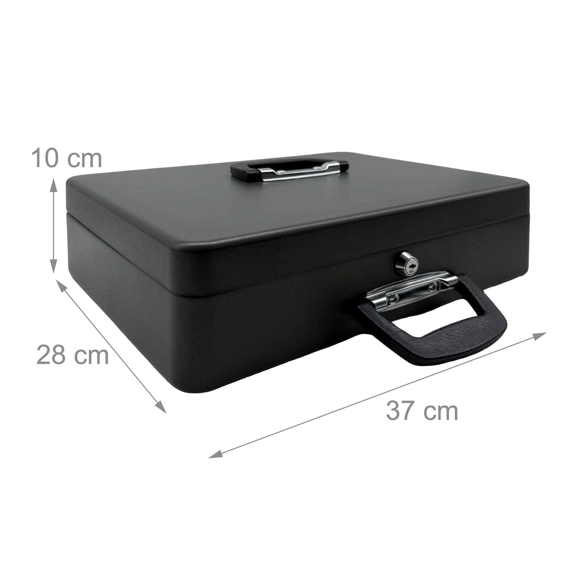 Lockable Cash Box with Removable Insert, Iron, 8 Coin Slots
