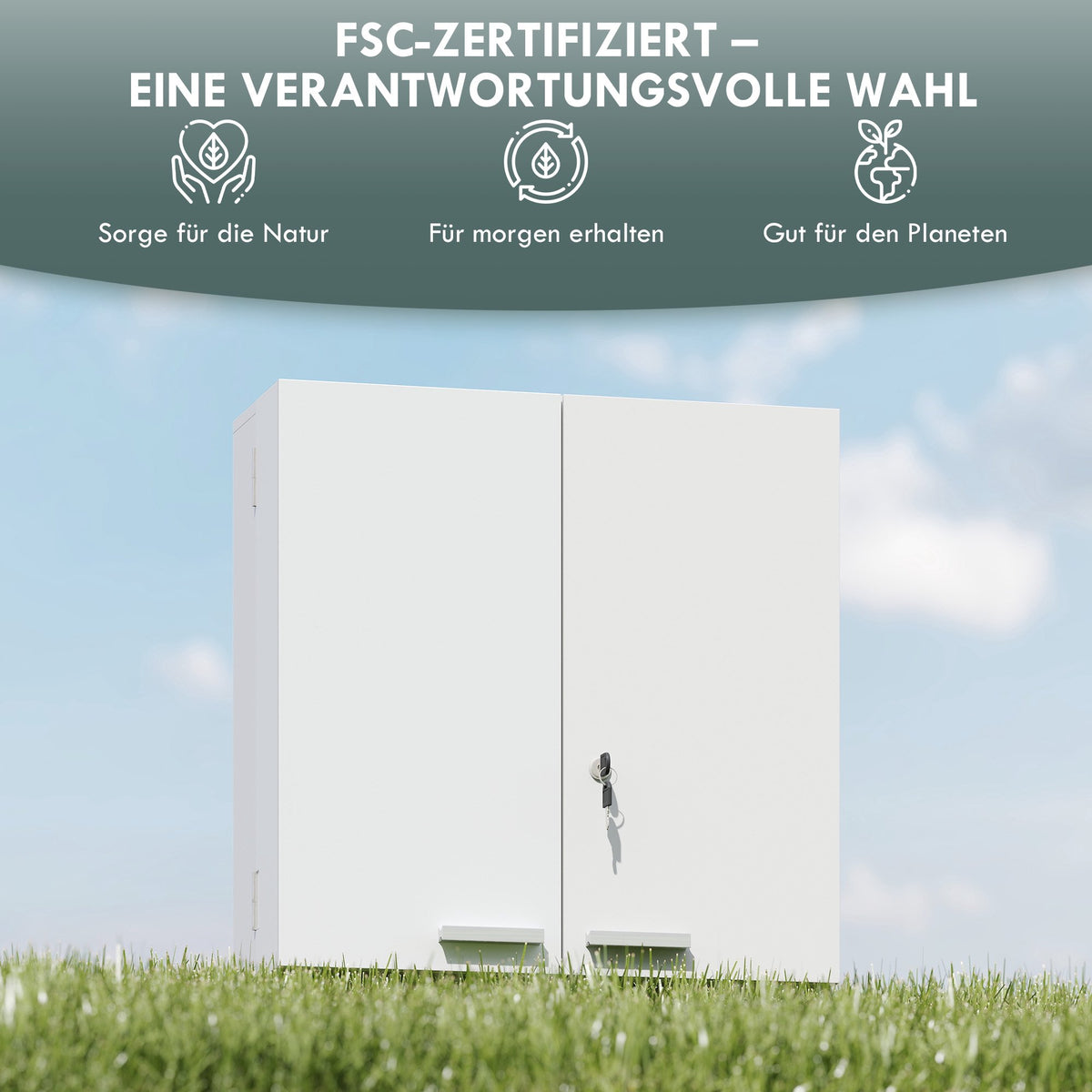 Lockable Wall-Mounted Medicine Cabinet, 11 Compartments, White