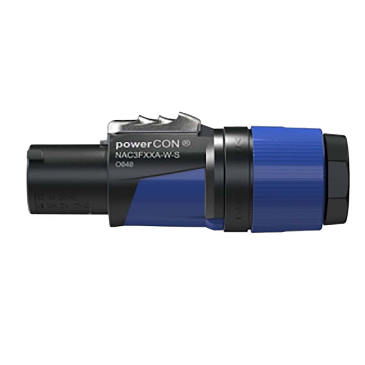 Lockable cable connector, power-in, screw terminal, blue