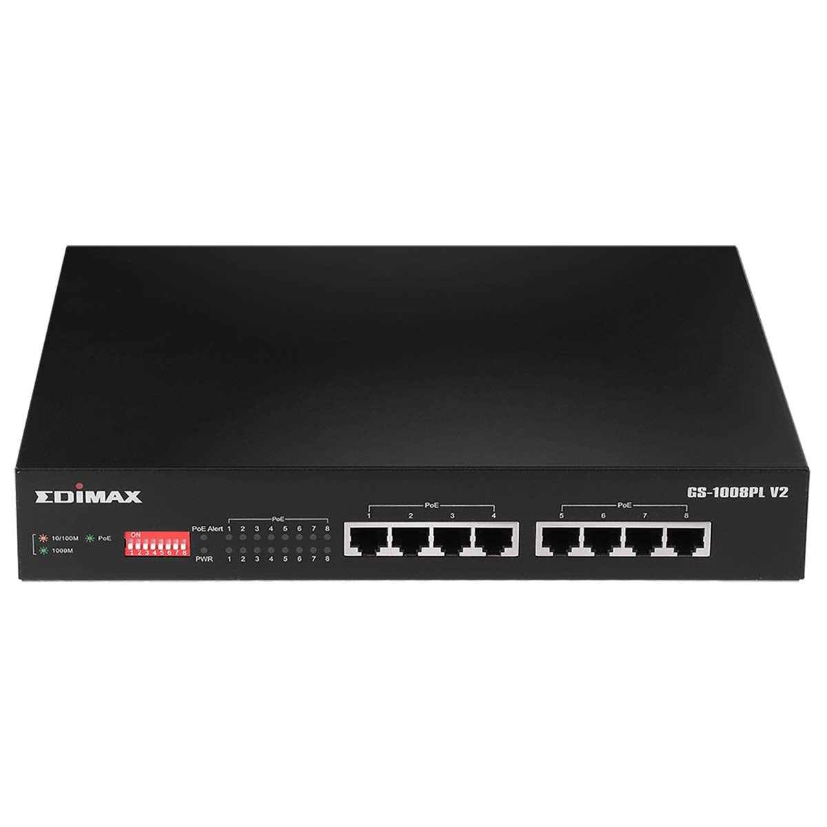 Long Range 8-Port Gigabit Ethernet PoE+ Switch with DIP Switch