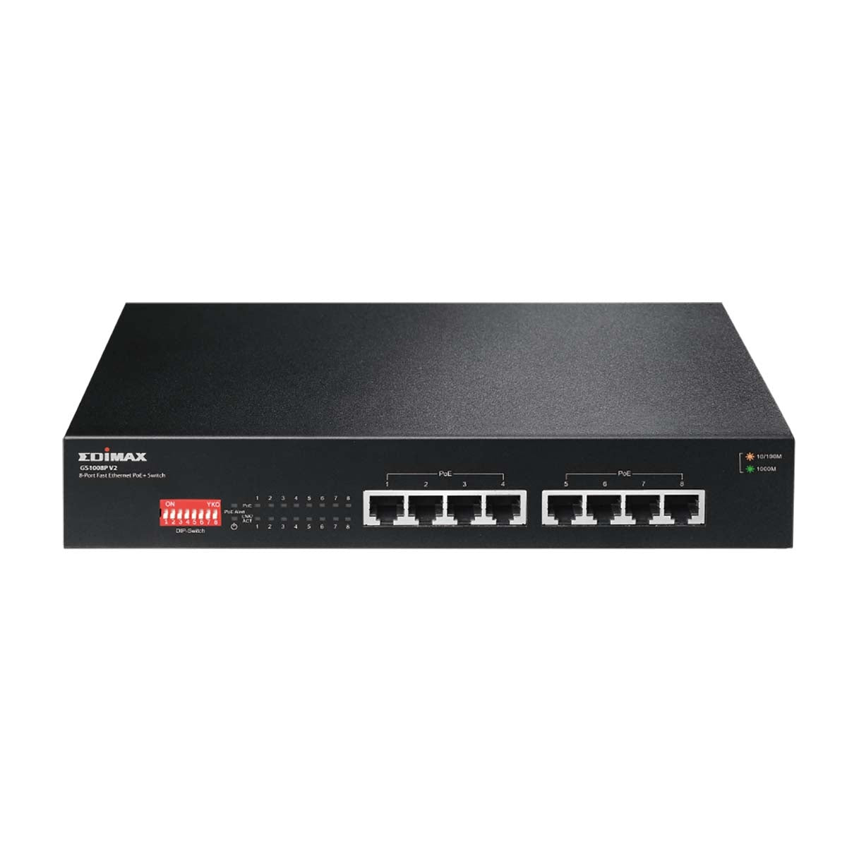 Long Range 8-Port Gigabit PoE+ Switch with DIP Switch
