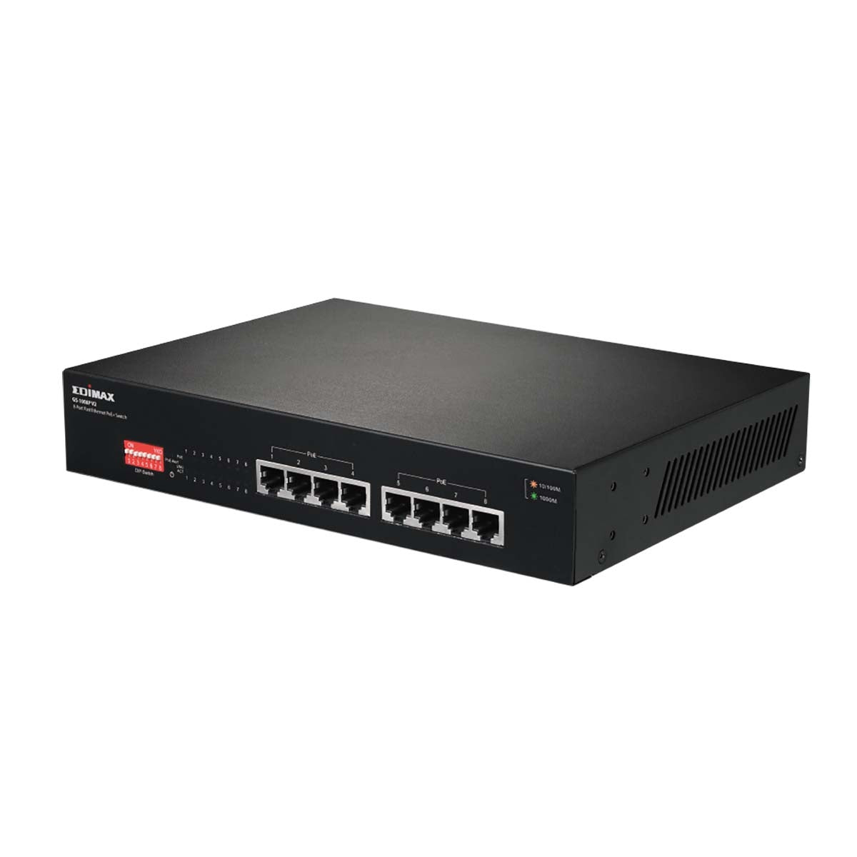 Long Range 8-Port Gigabit PoE+ Switch with DIP Switch