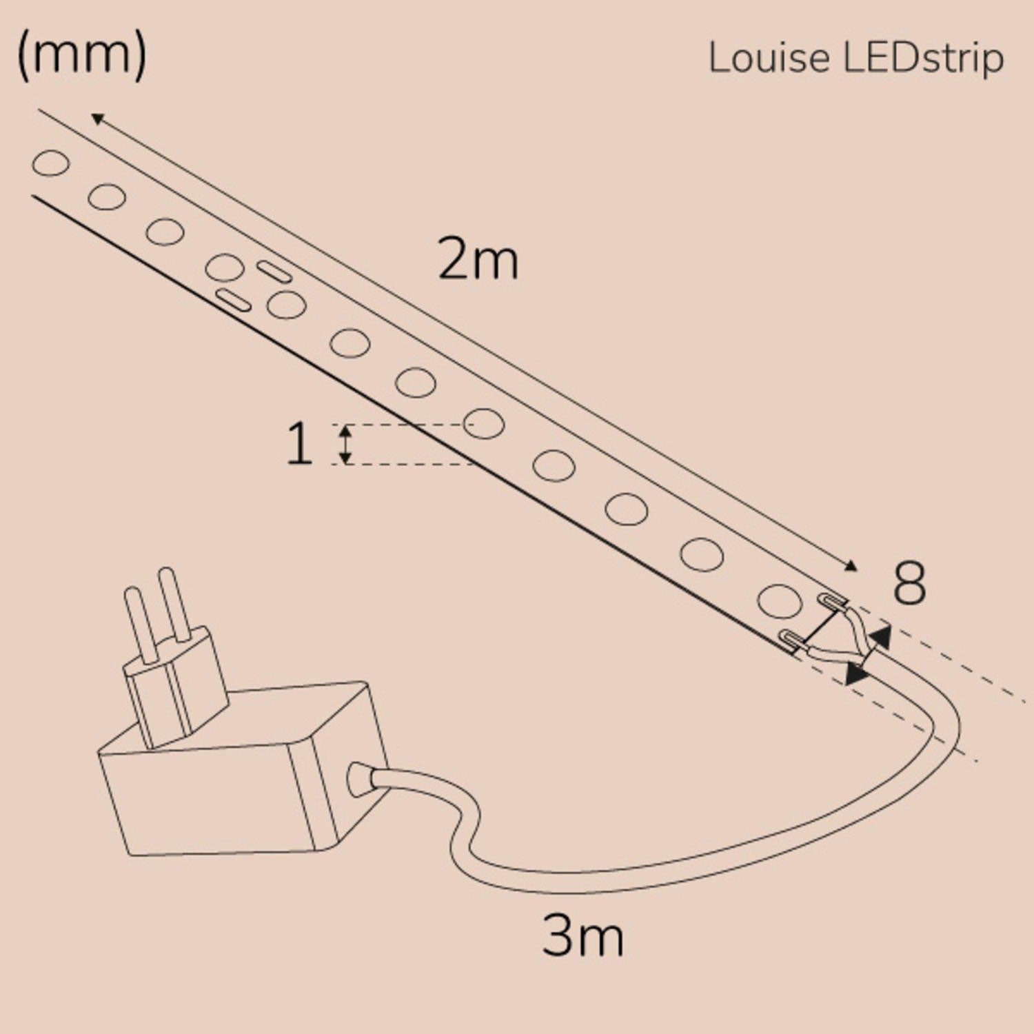 Louise Ledstrip kit COB-LED DOT IP20 2m??? 3000K???