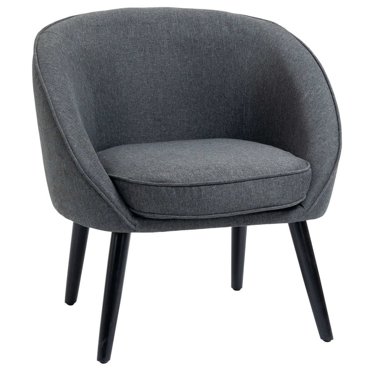 Lounge Chair Cocktail Chair Upholstered Chair Office Chair Living Room Chair Dining Room Modern With Linen Look Wood Gray 71 X 65 X 75 Cm
