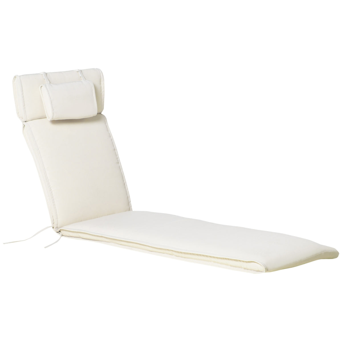 Lounger Cushion Garden Lounger Cushion Pillow Polyester Cotton Fiber Cream White 198X53X5Cm