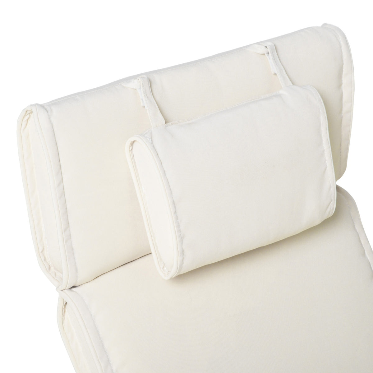 Lounger Cushion Garden Lounger Cushion Pillow Polyester Cotton Fiber Cream White 198X53X5Cm