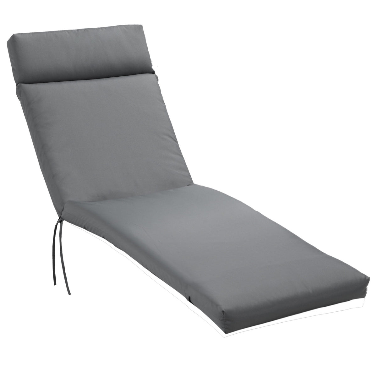 Lounger Cushion, Lounger Cushion, Sun Lounger Cushion, Garden Lounger, Cushion Cover, Polyester, Dark Gray, 196 X 55 X 8 Cm