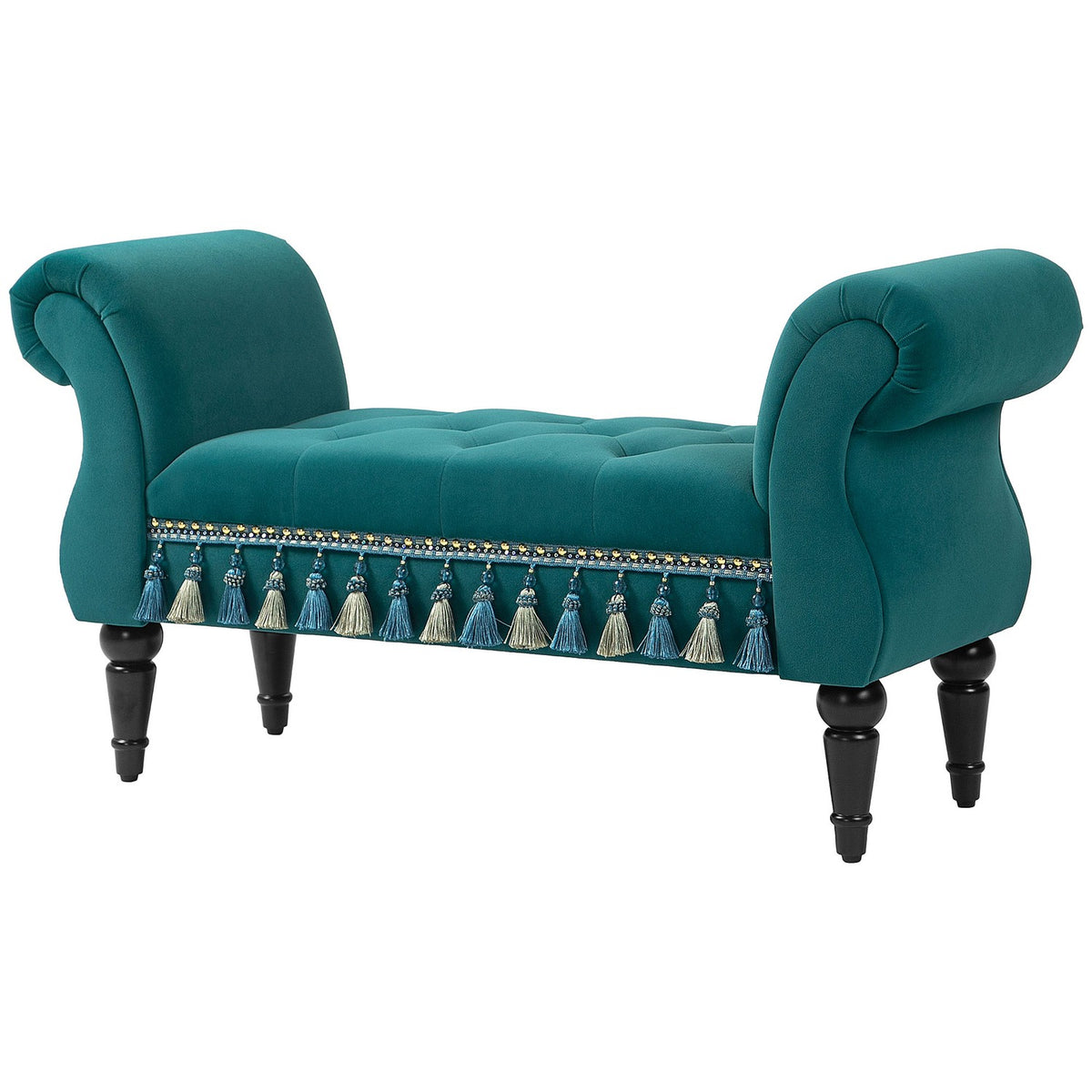 Luxury bench upholstered bench with velvet look, for living room; Bedroom, gray 117 x 40 x 58 cm