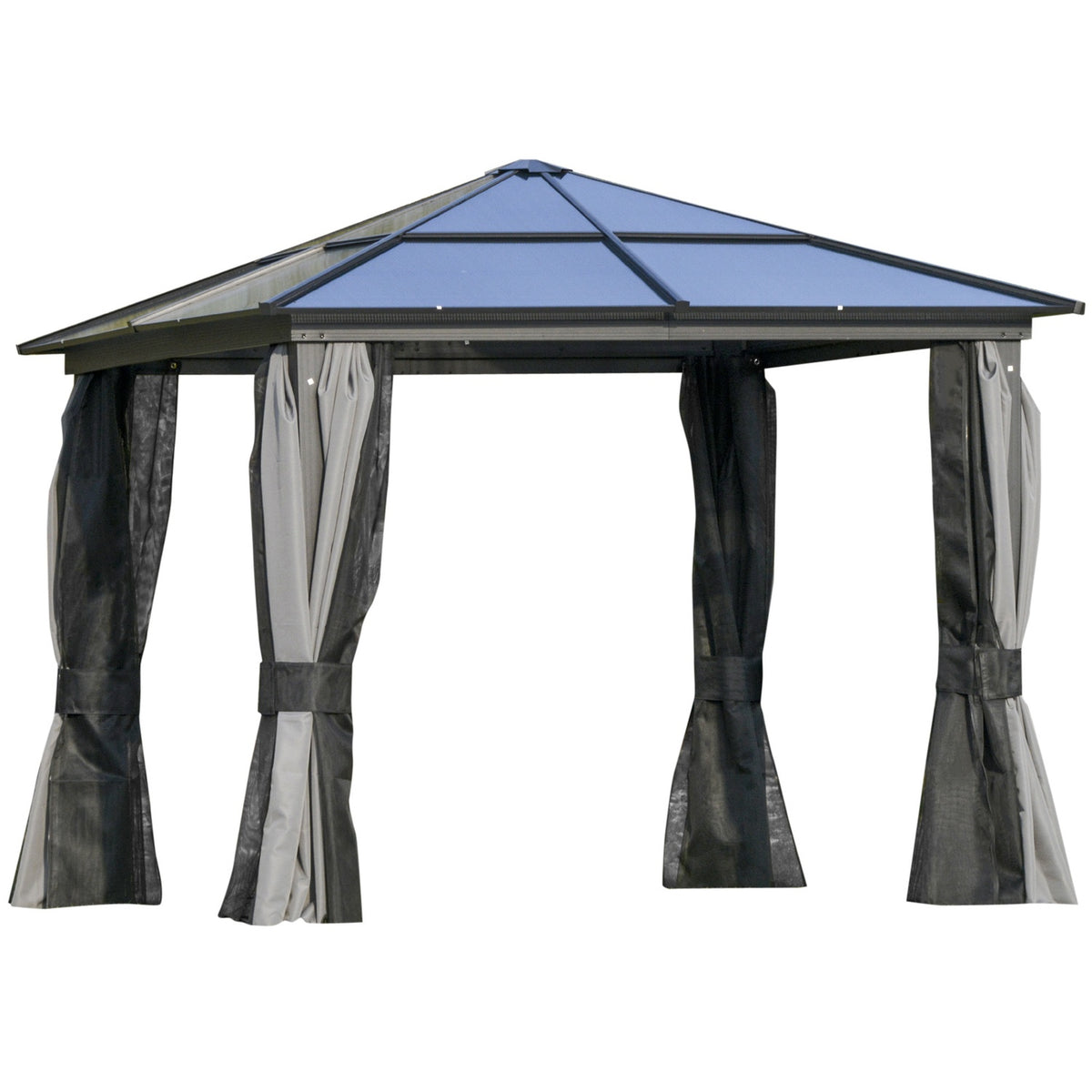 Luxury pavilion garden pavilion aluminum party tent garden tent with translucent PC roof brown + beige 300 x 360 x 265 cm |