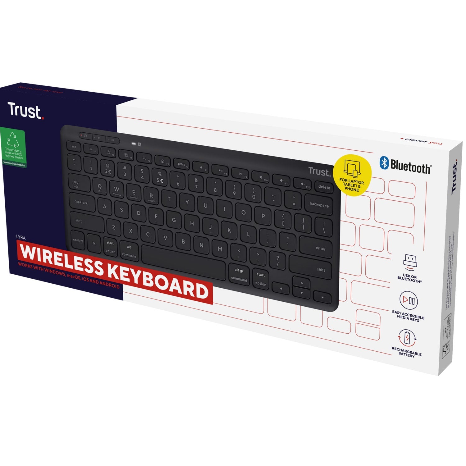 Lyra Compact wireless keyboard Nordic layout
