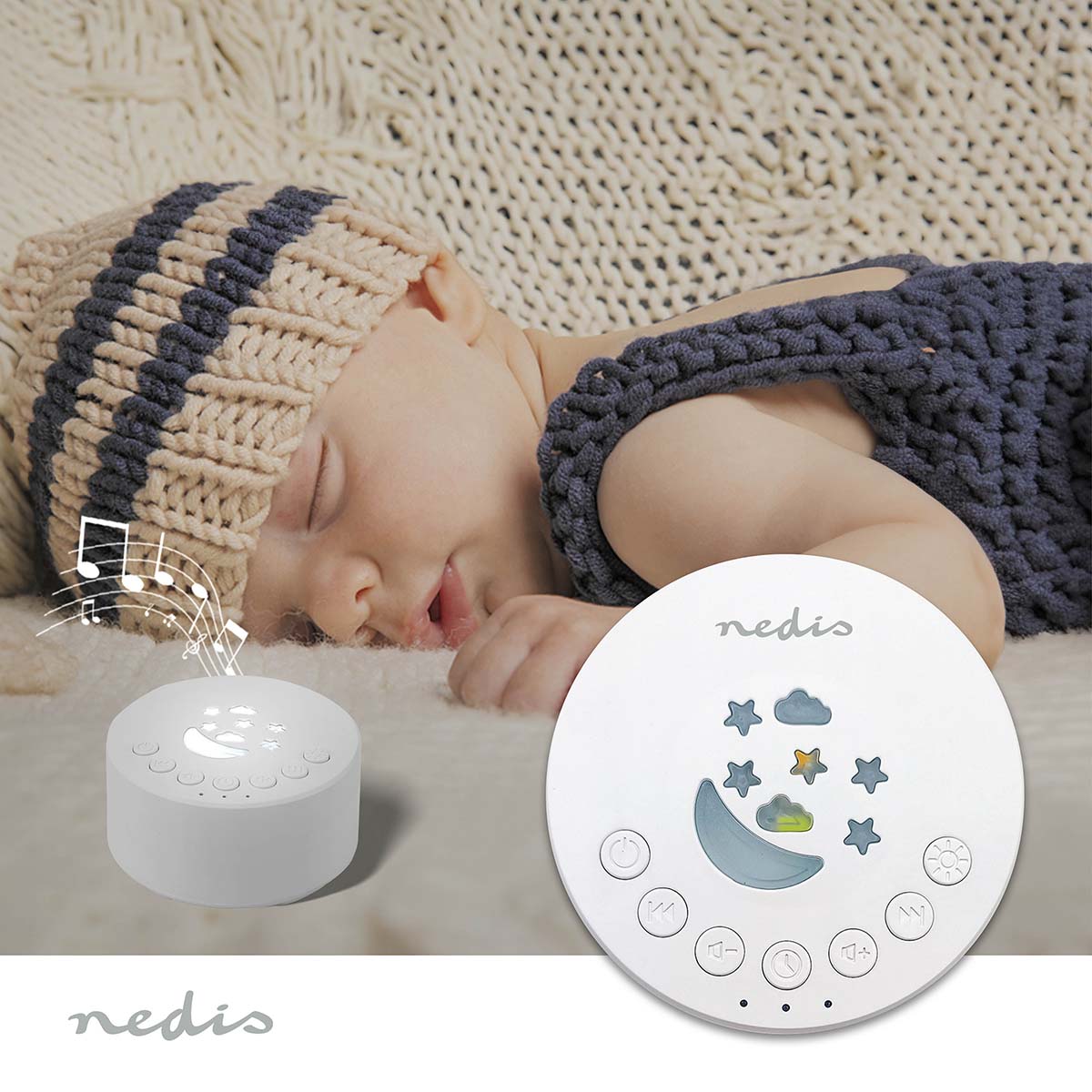 Machine for White Noise | 18 Sound Options | 1 W| Maximum battery life: 18 hours | Dimbara | Timer | White