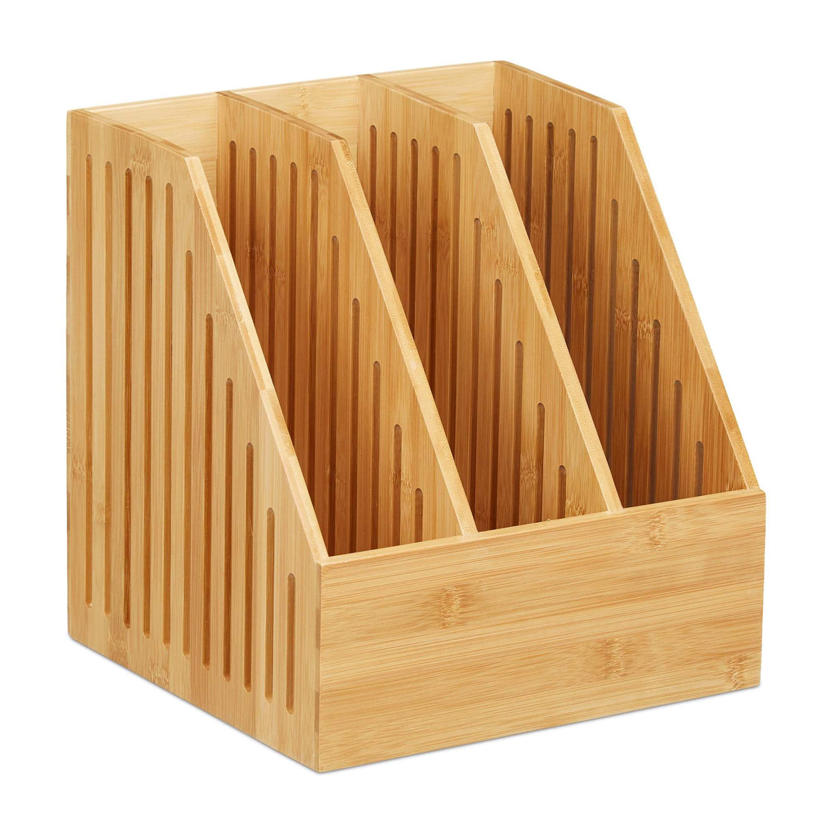 Magazine collector A4 bamboo with 3 compartments