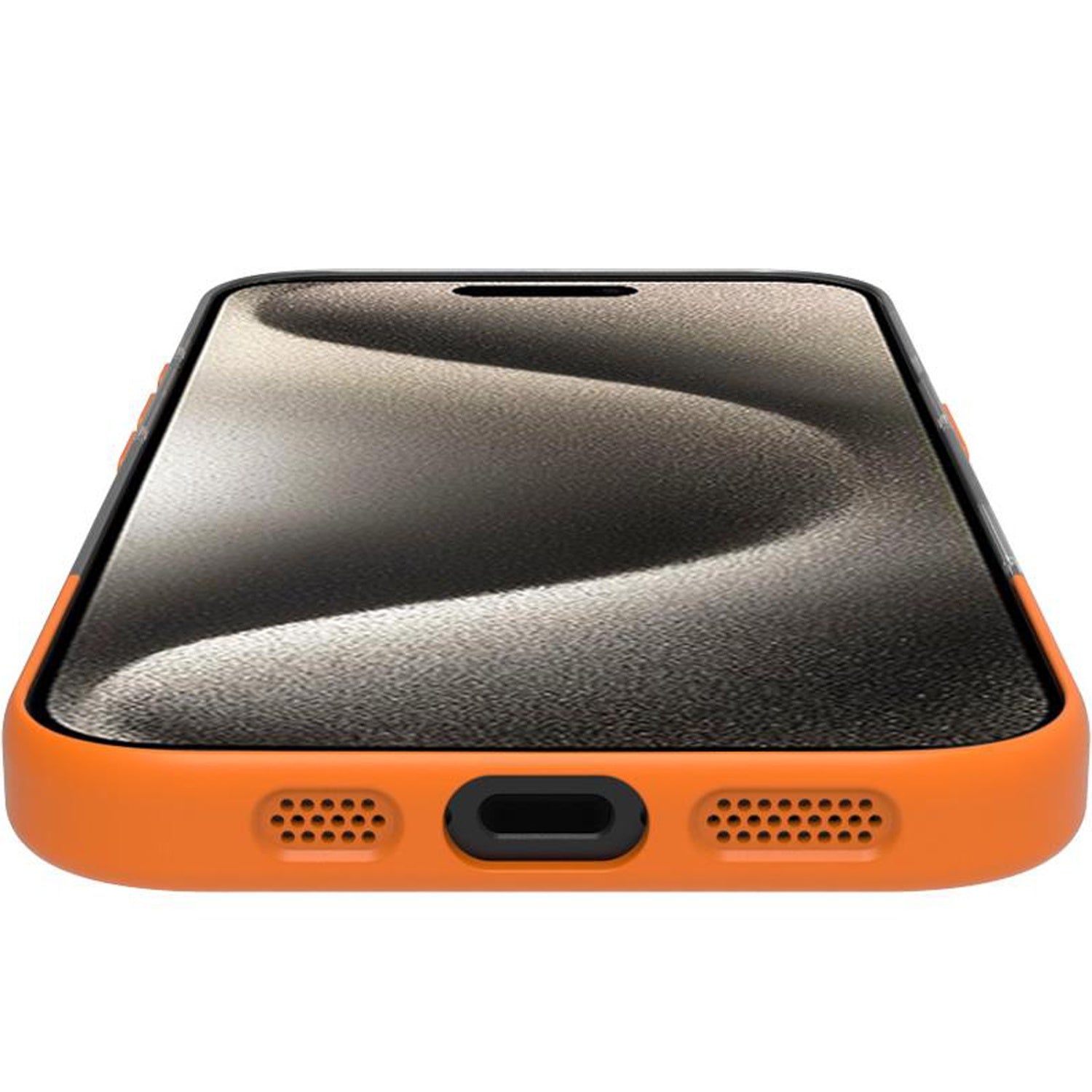 Magdual MagSafe compatible case iPhone 16 Orange + Transparent