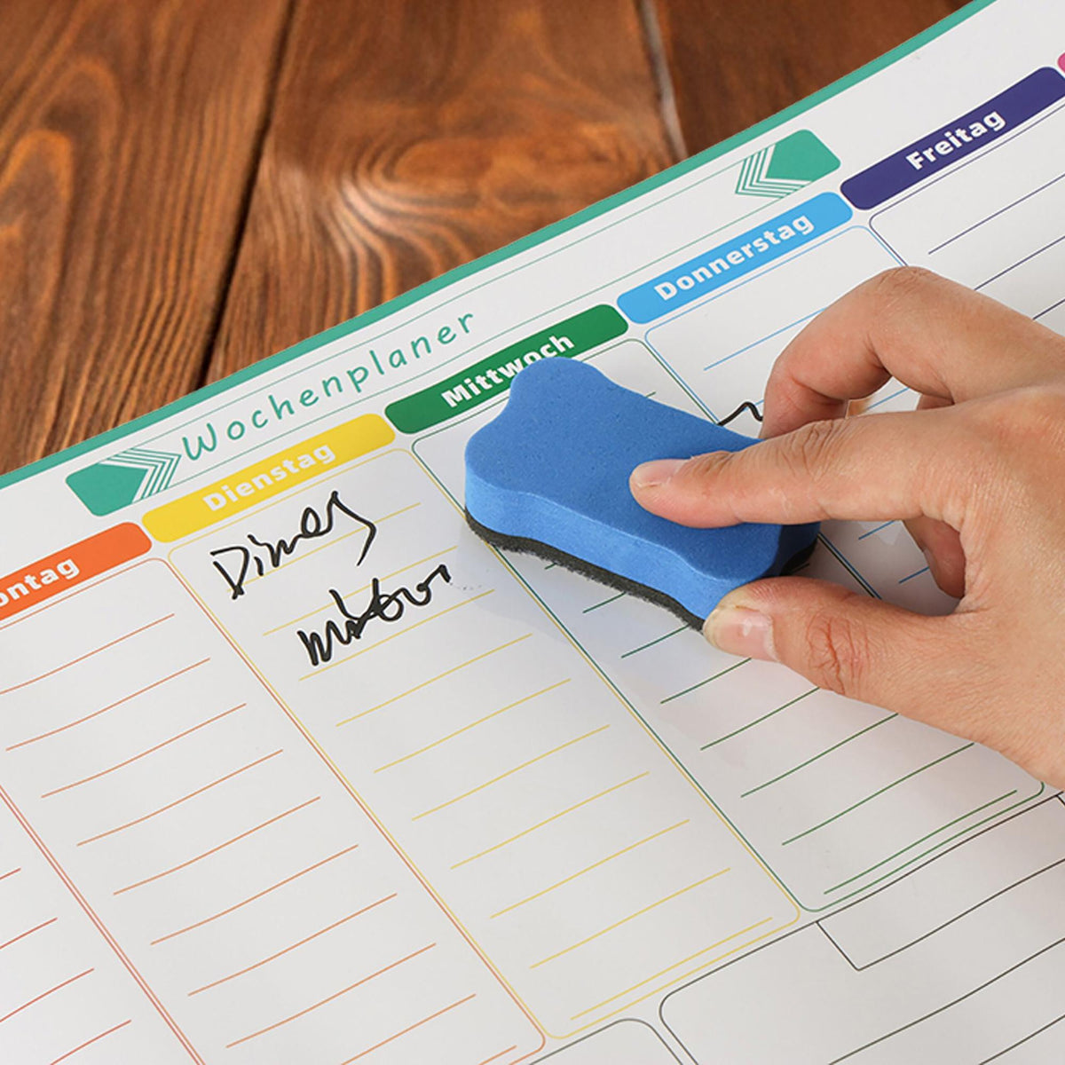 Magnetic A3 Weekly Planner with 7 Markers, Wipeable