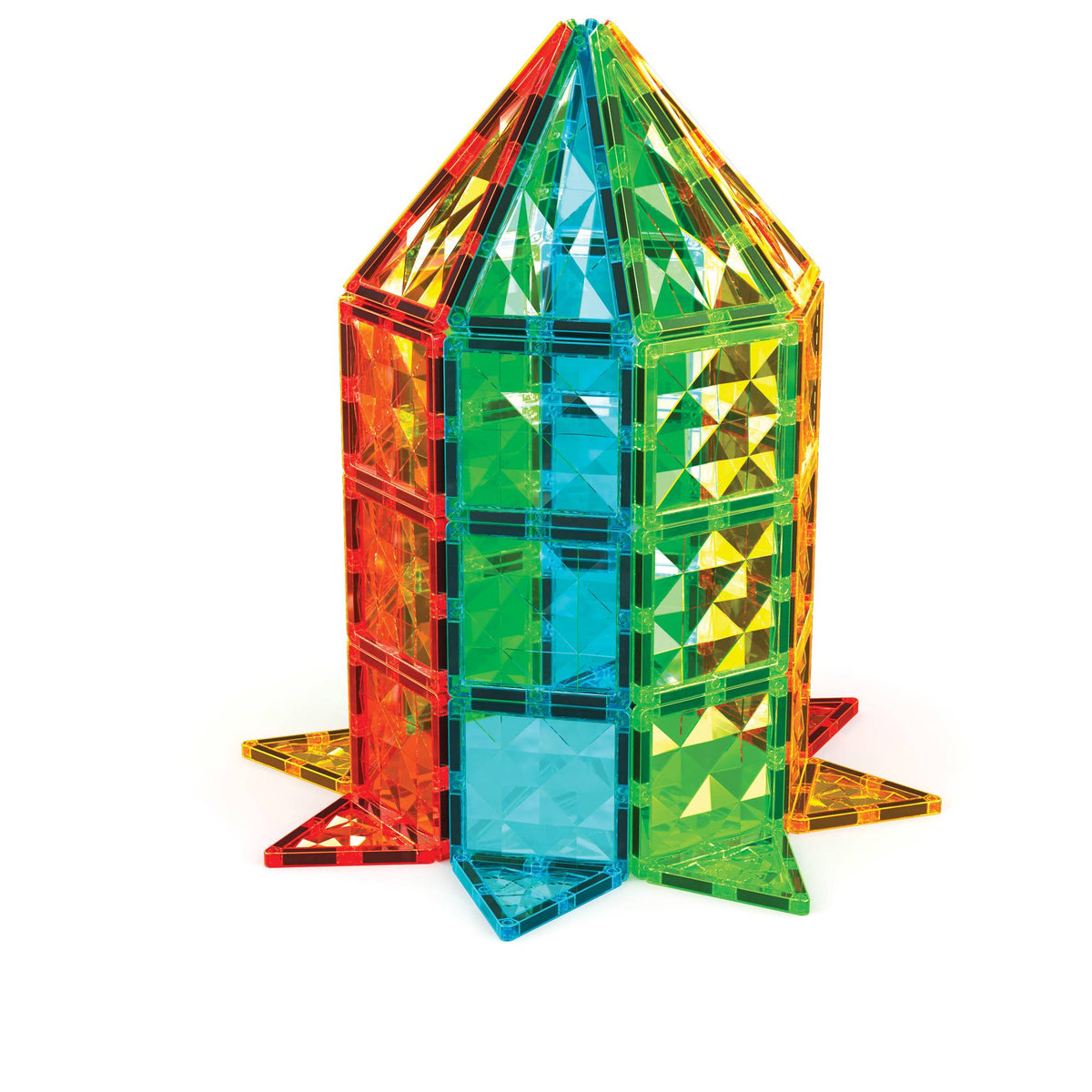 Magnetic Building Tiles Set, 60 Pieces, Gem Pattern