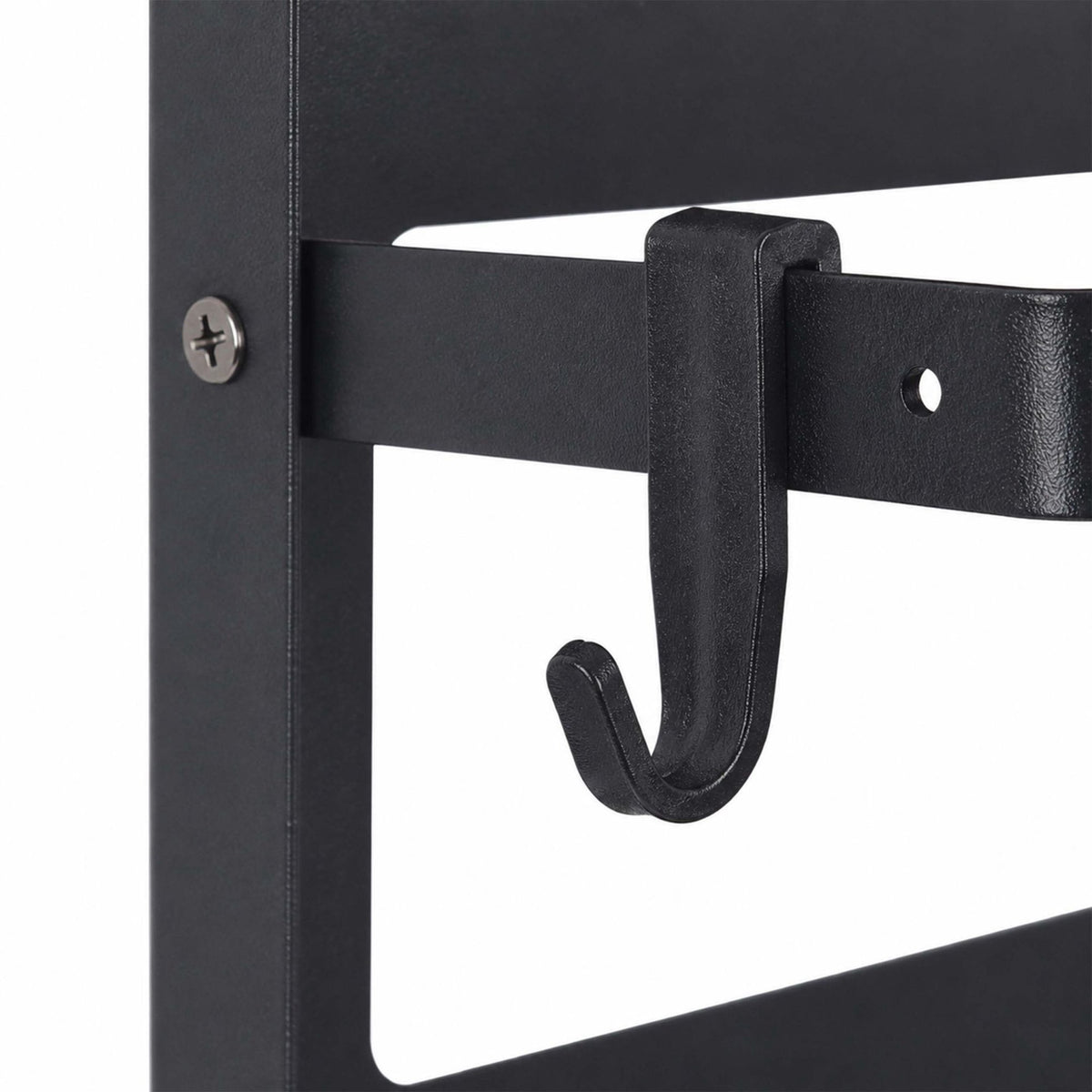 Magnetic Spice Rack with Roll Holder and Hooks – Black Iron