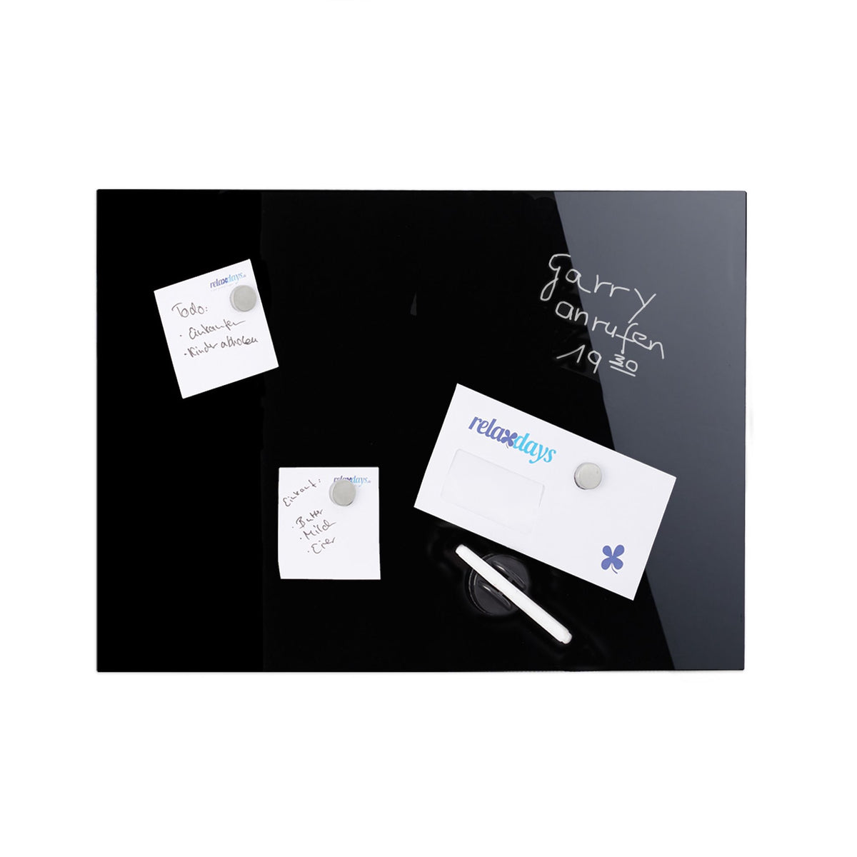 Magnetic board in black glass