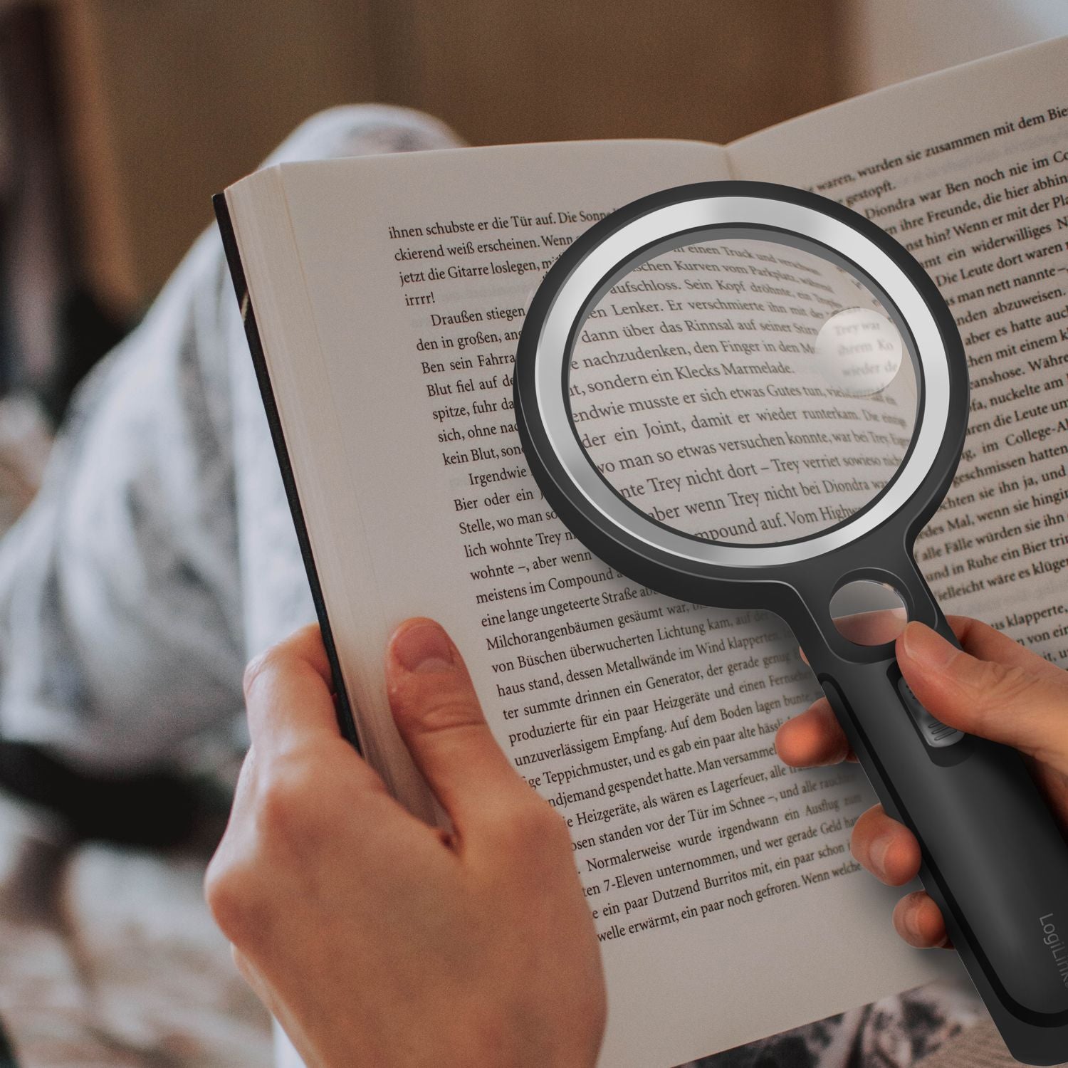 Magnifying glass Ø9cm with LED lighting