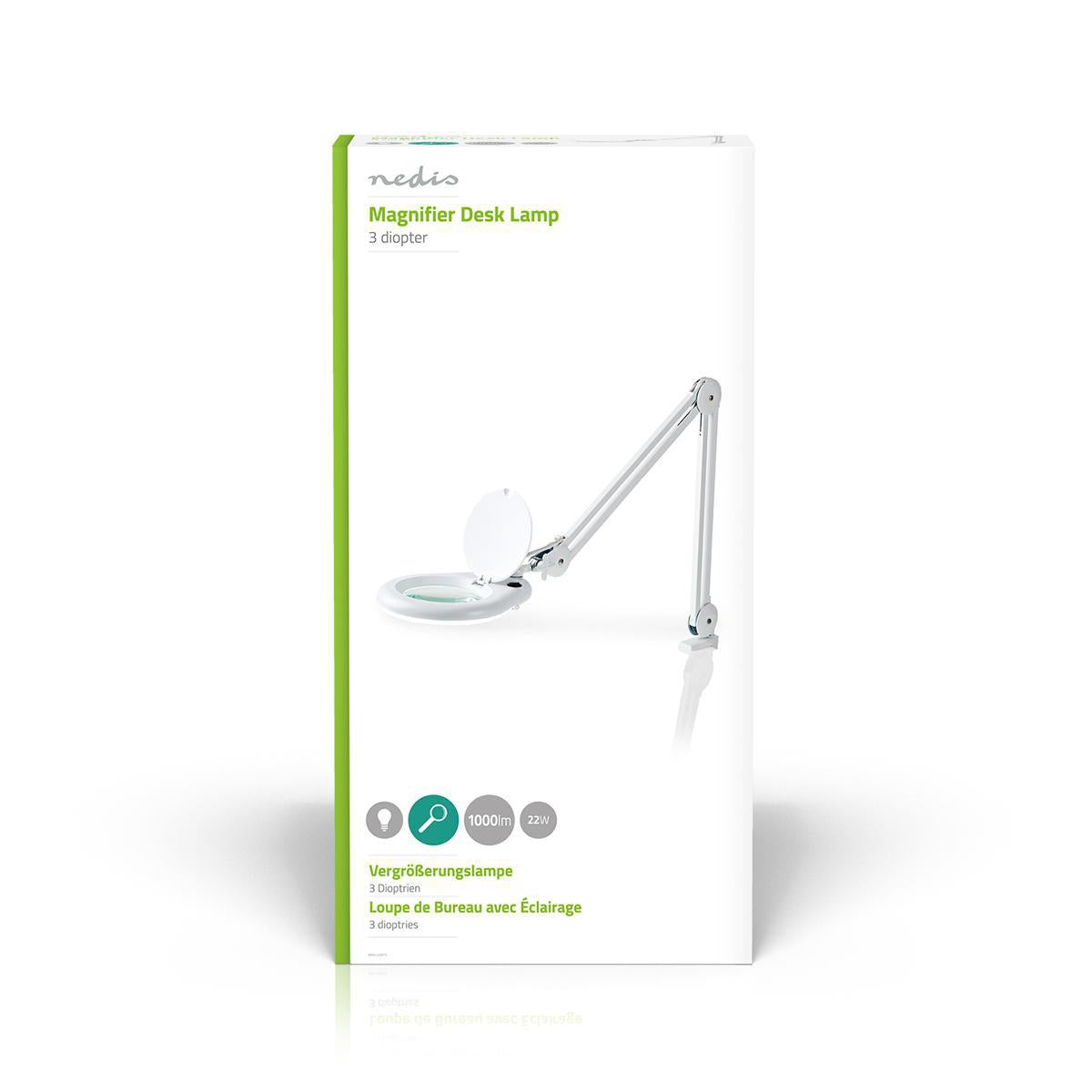 Magnifying glass Table lamp | Lens power: 3 Diopter | 22 W| 1000 lm | White