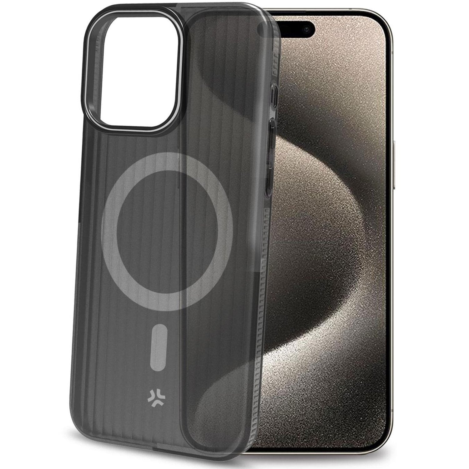 Magsuit MagSafe compatible case iPhone 16 semi-transparent Black