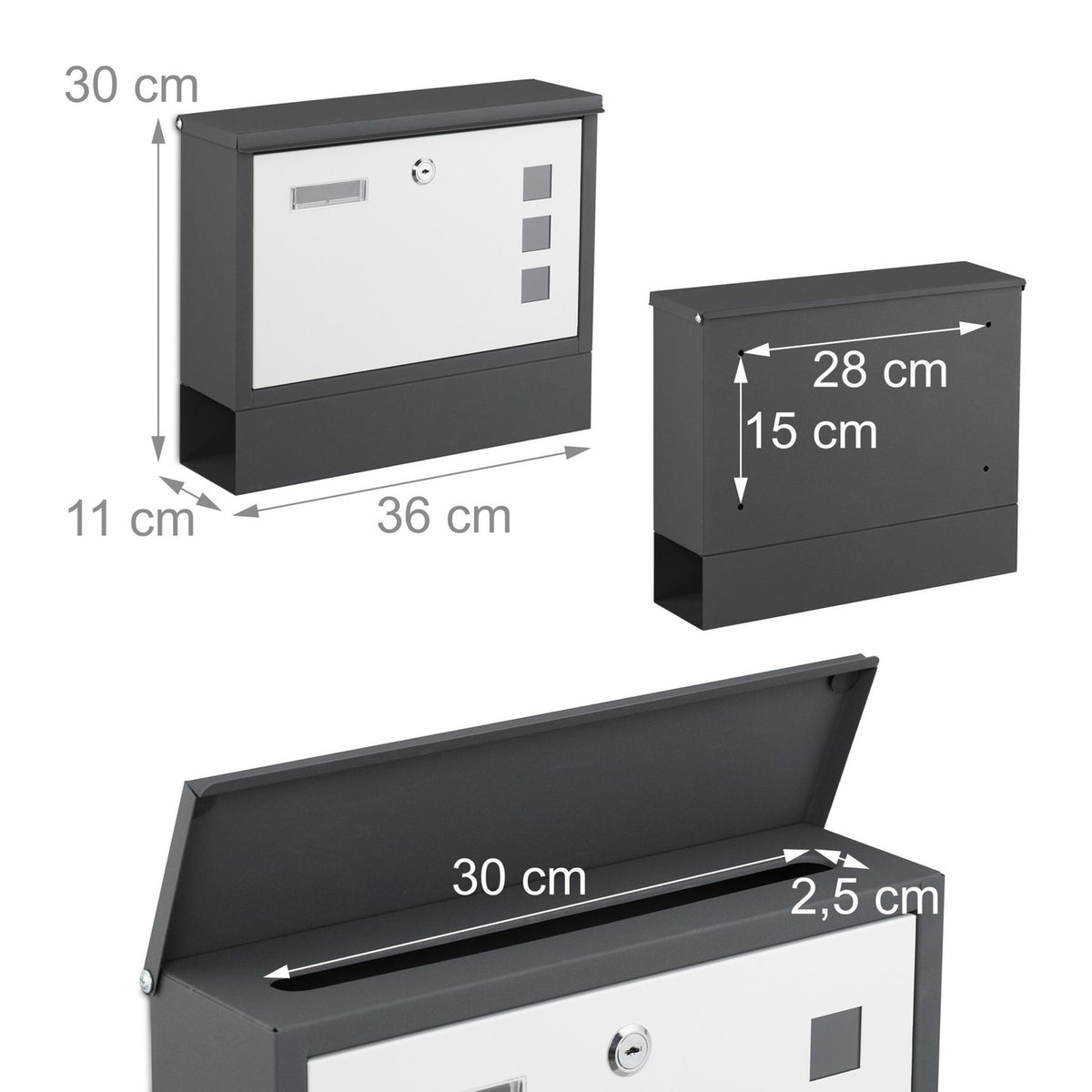 Mailbox with Newspaper Holder – Metal, Matte Finish