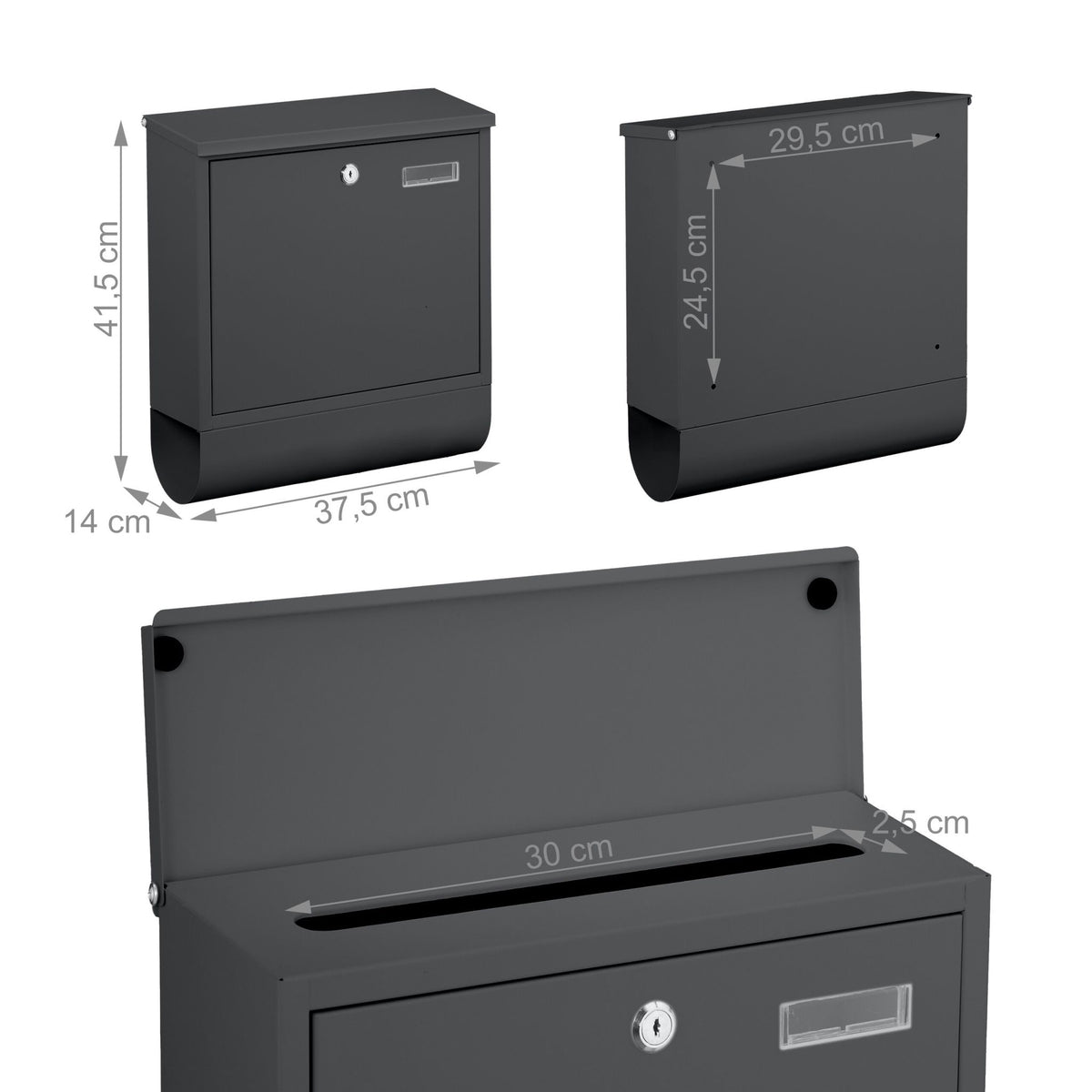 Mailbox with Newspaper Holder – Metal, Matte Finish