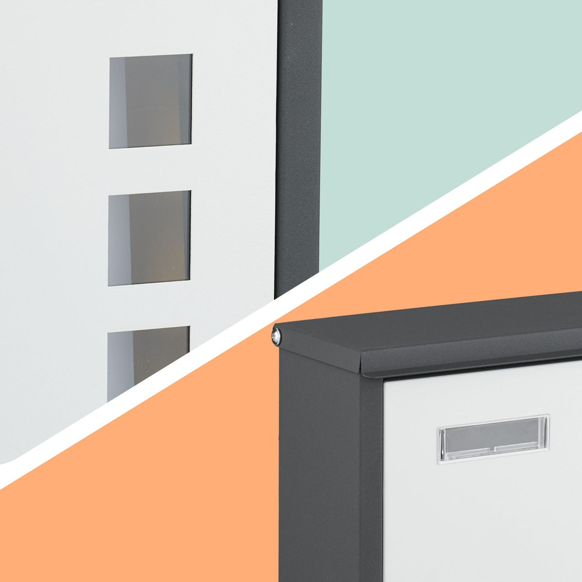 Mailbox with Newspaper Holder – Metal, Matte Finish