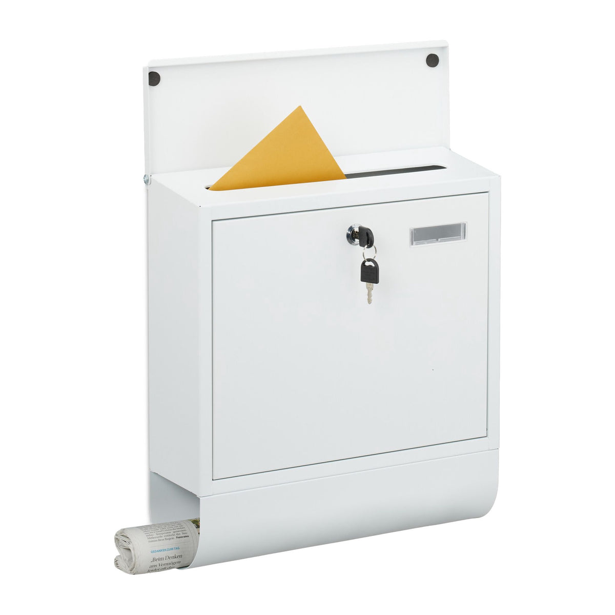 Mailbox with Newspaper Holder – Metal, Matte Finish