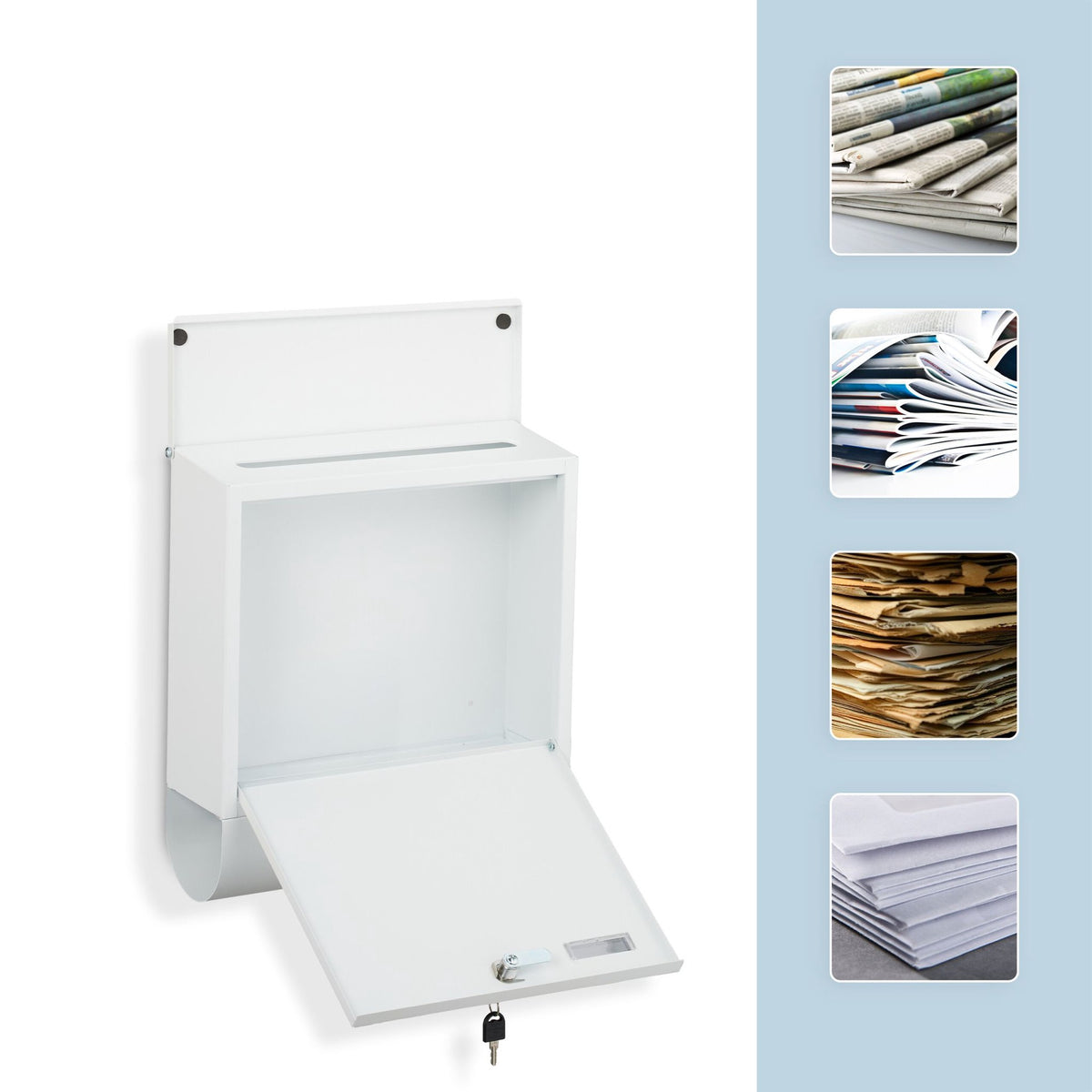 Mailbox with Newspaper Holder – Metal, Matte Finish