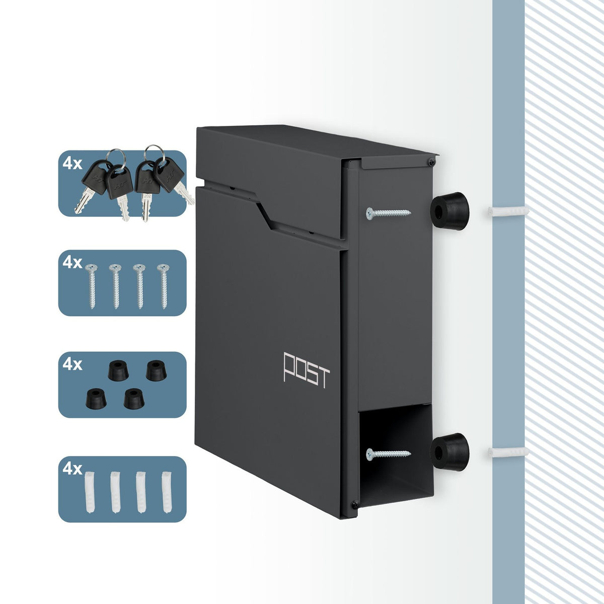 Mailbox with Newspaper Holder – Modern Design, Secure Lock