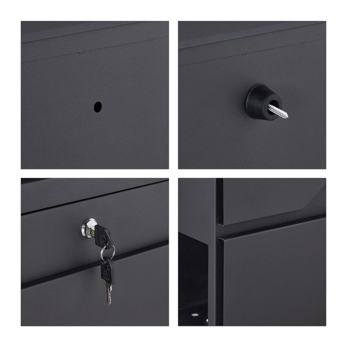 Mailbox with newspaper holder black
