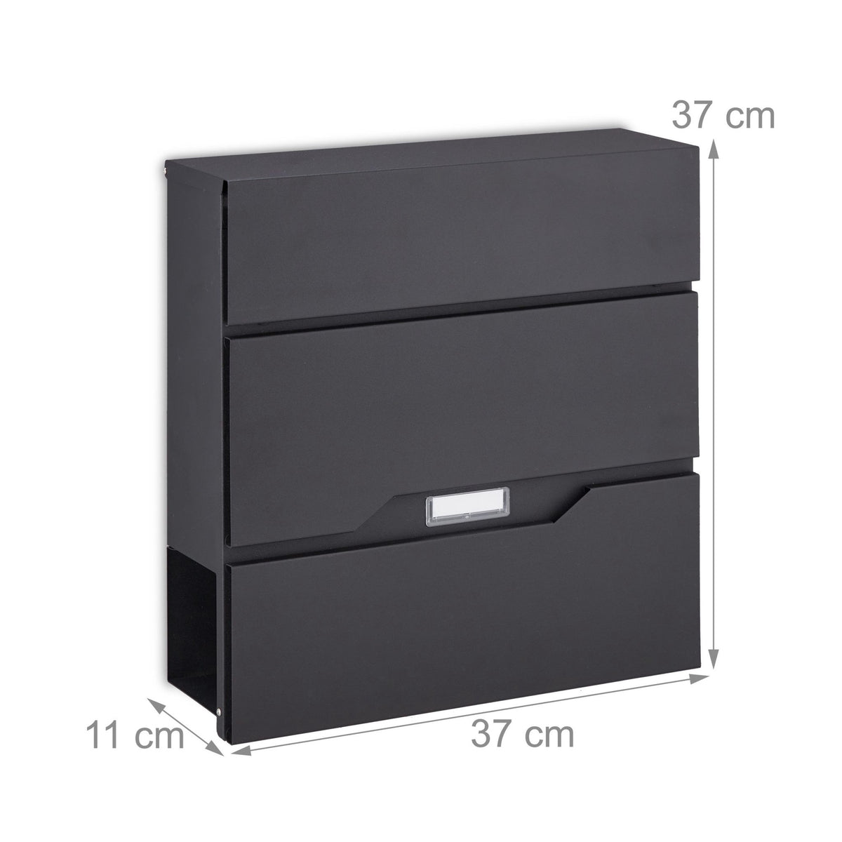 Mailbox with newspaper holder black