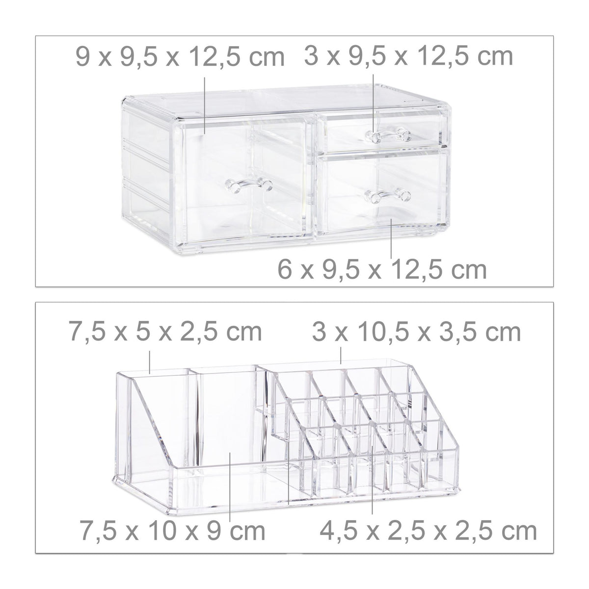 Make-up holder with 3 drawers