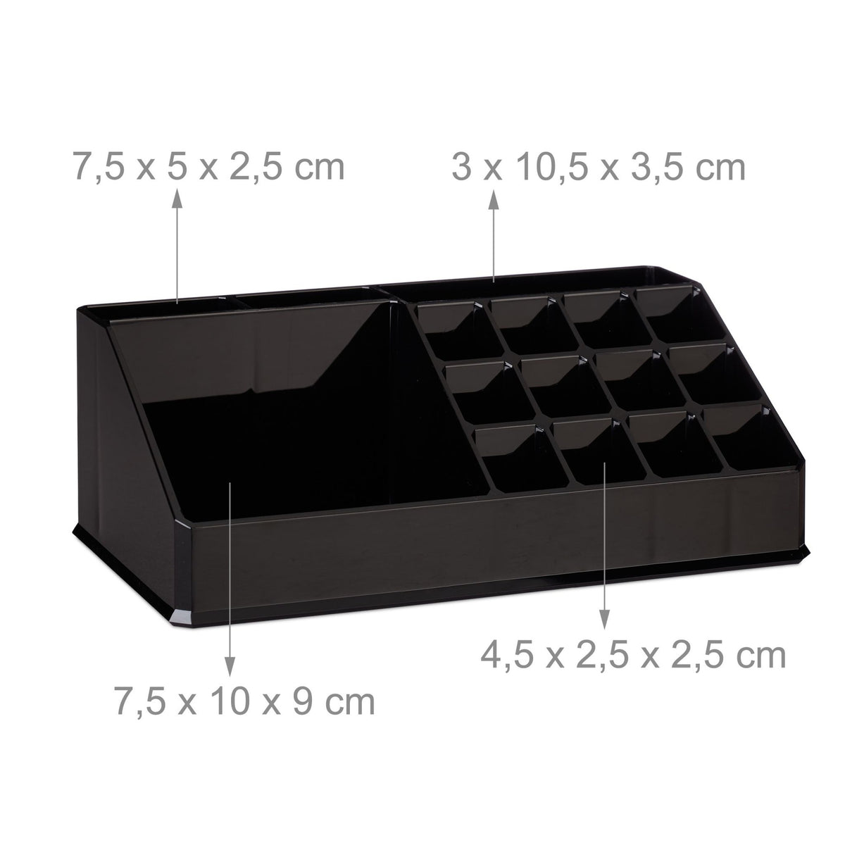 Make-up storage in acrylic with 21 compartments