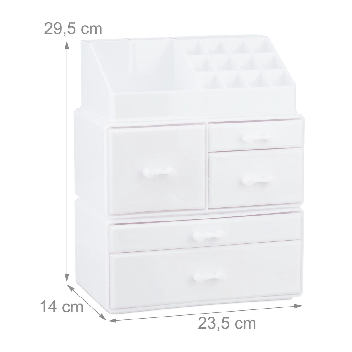 Makeup storage in acrylic with 21 compartments