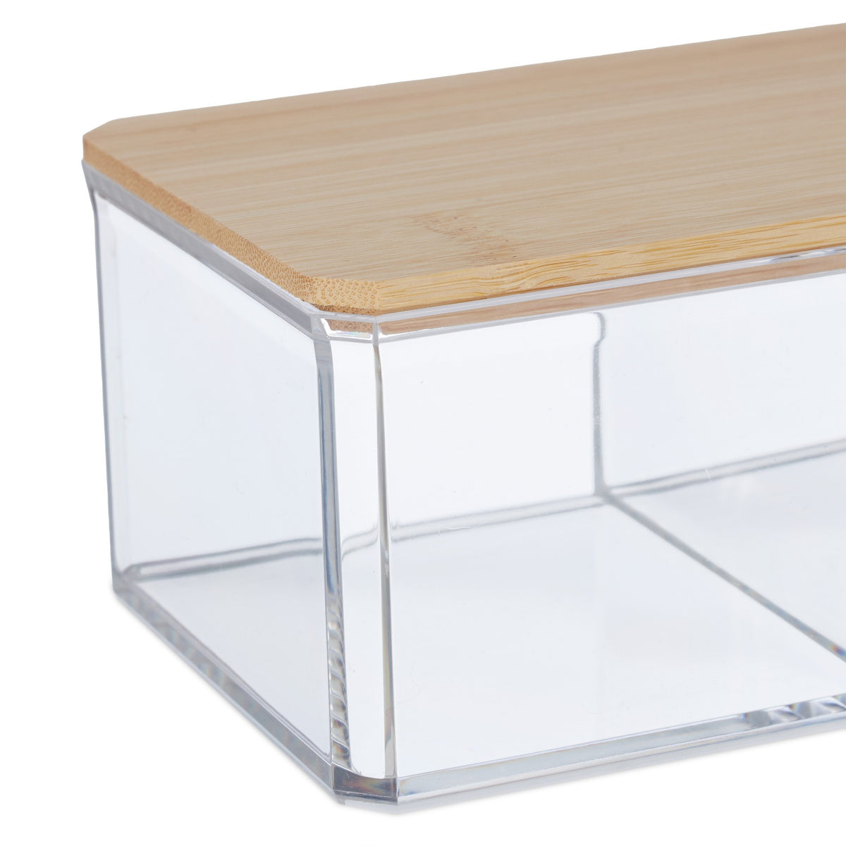 Make-up storage with lid in bamboo
