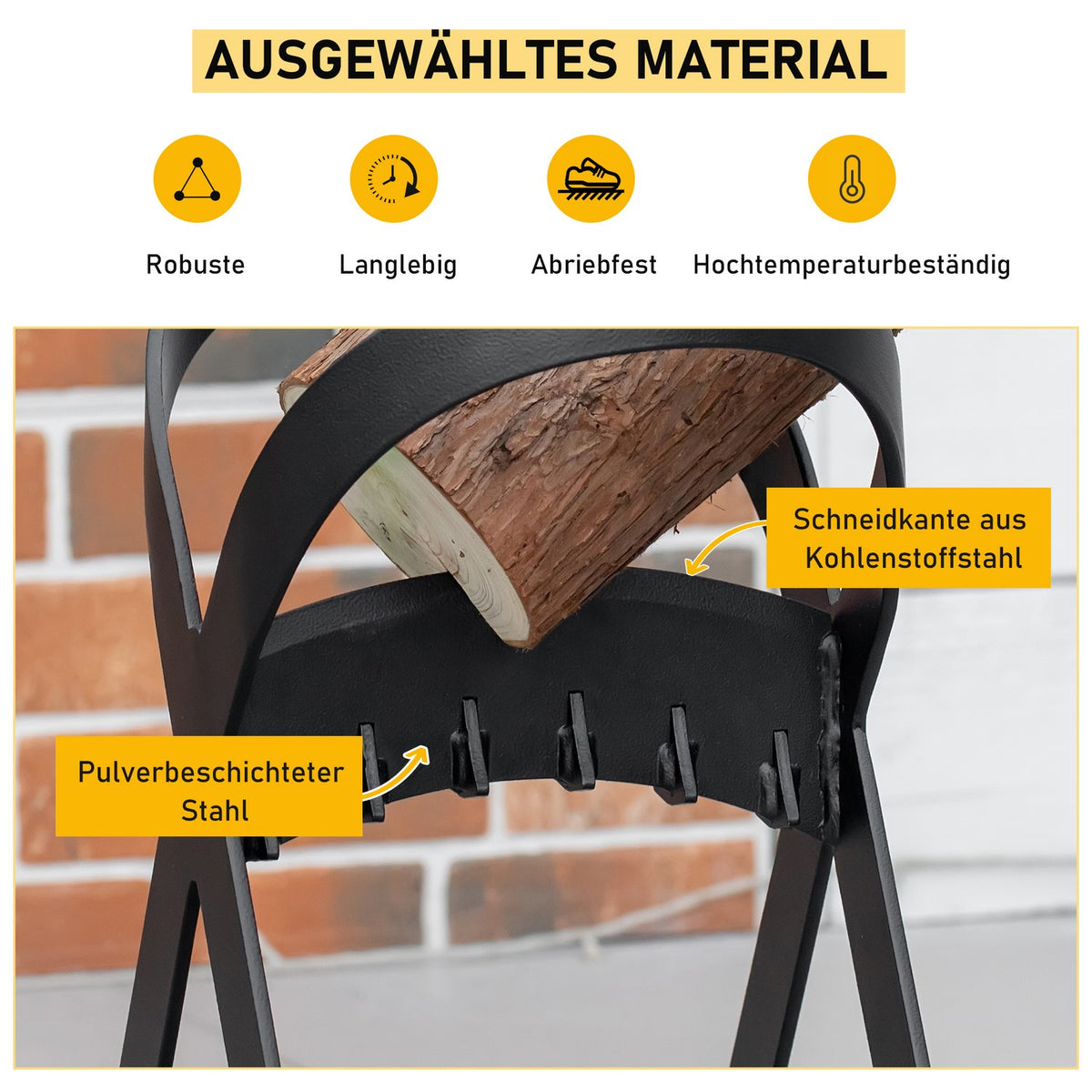 Manual Wood Splitter Carbon Steel For Home Camping Outdoor Quick Firewood Splitter