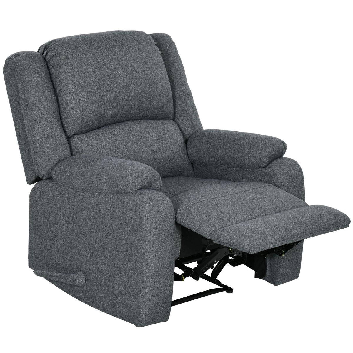 Manual relaxation chair, can hold up to 150 kg, TV chair with reclining function, linen look, TV chair with side handle, footrest