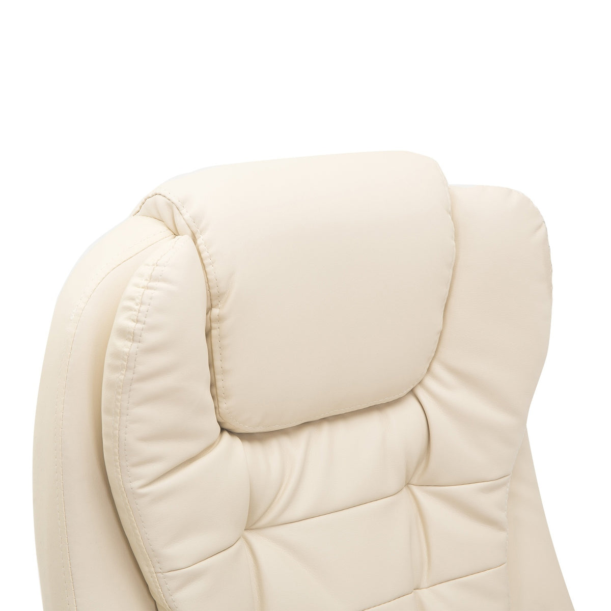 Massage Chair, Office Chair, Executive Chair With 6-Point Vibration Massage And Heat Function, Faux Leather, Rotatable, Beige